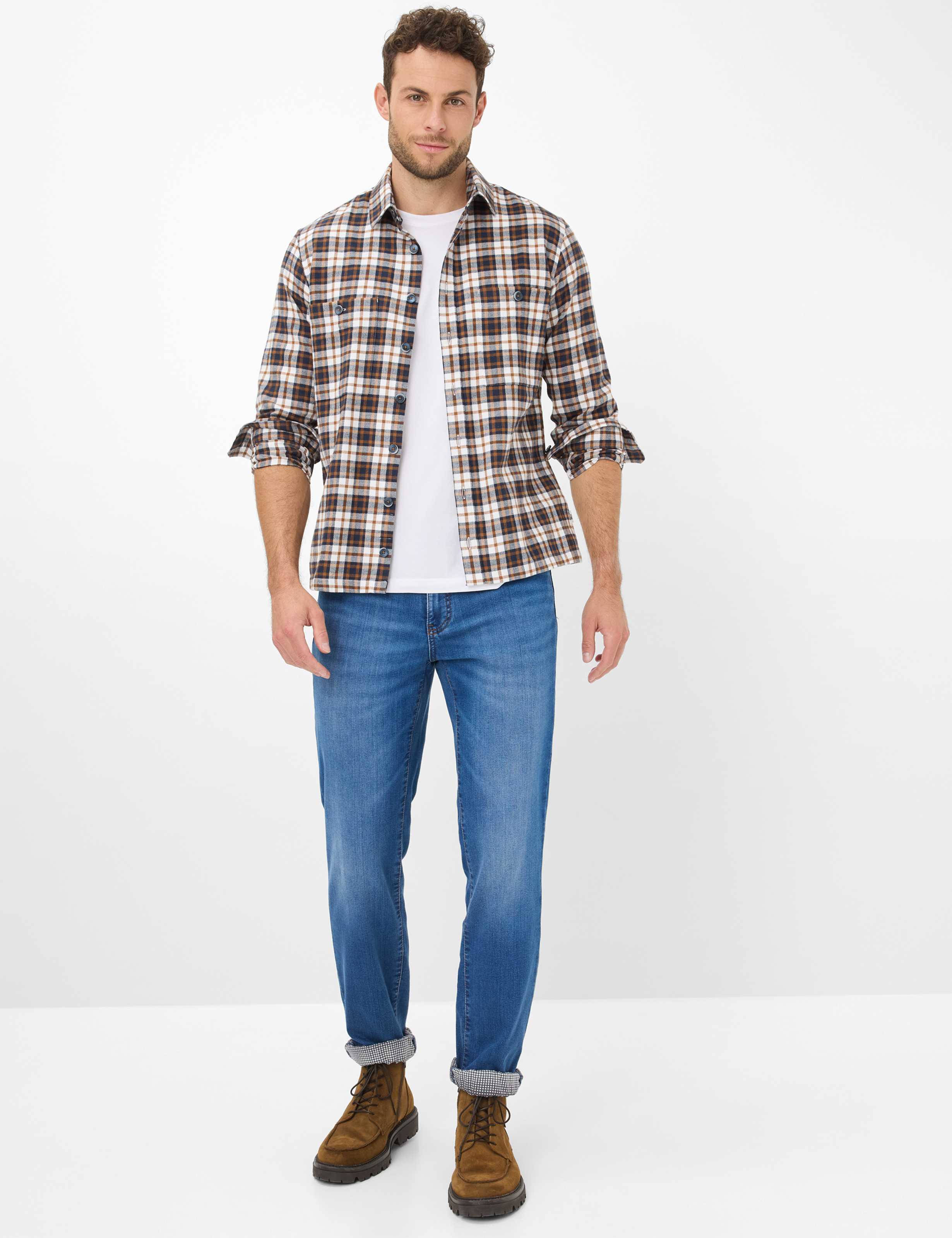 Heren Style CADIZ TT Denim Blauw Straight Fit Model outfit