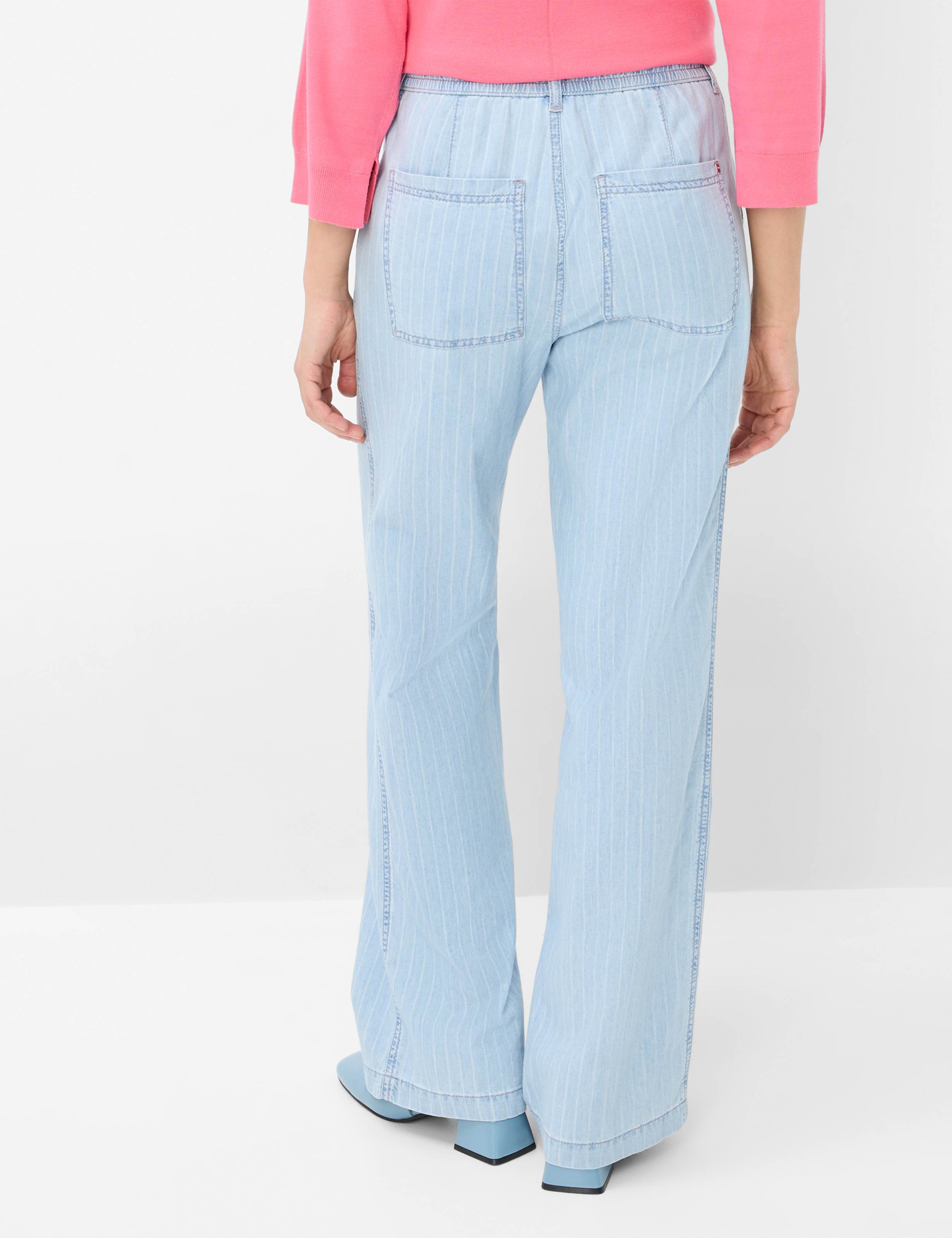 Women Style MAINE Denim Blue Wide Leg Model back