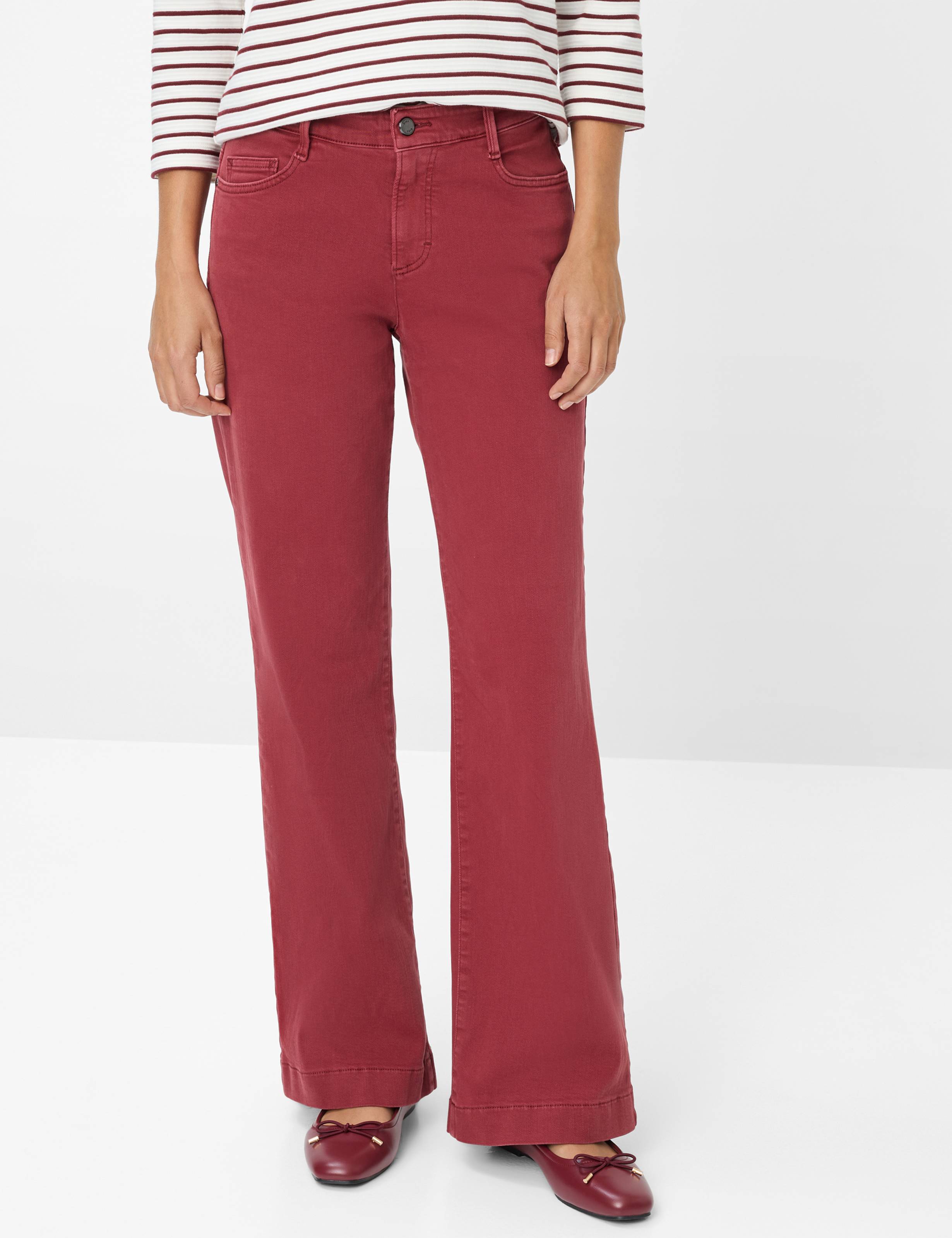Thumbnail - Brax Damen Five-Pocket-Hose Style MAINE MULBERRY, denim dunkelrot, Gr. 40K