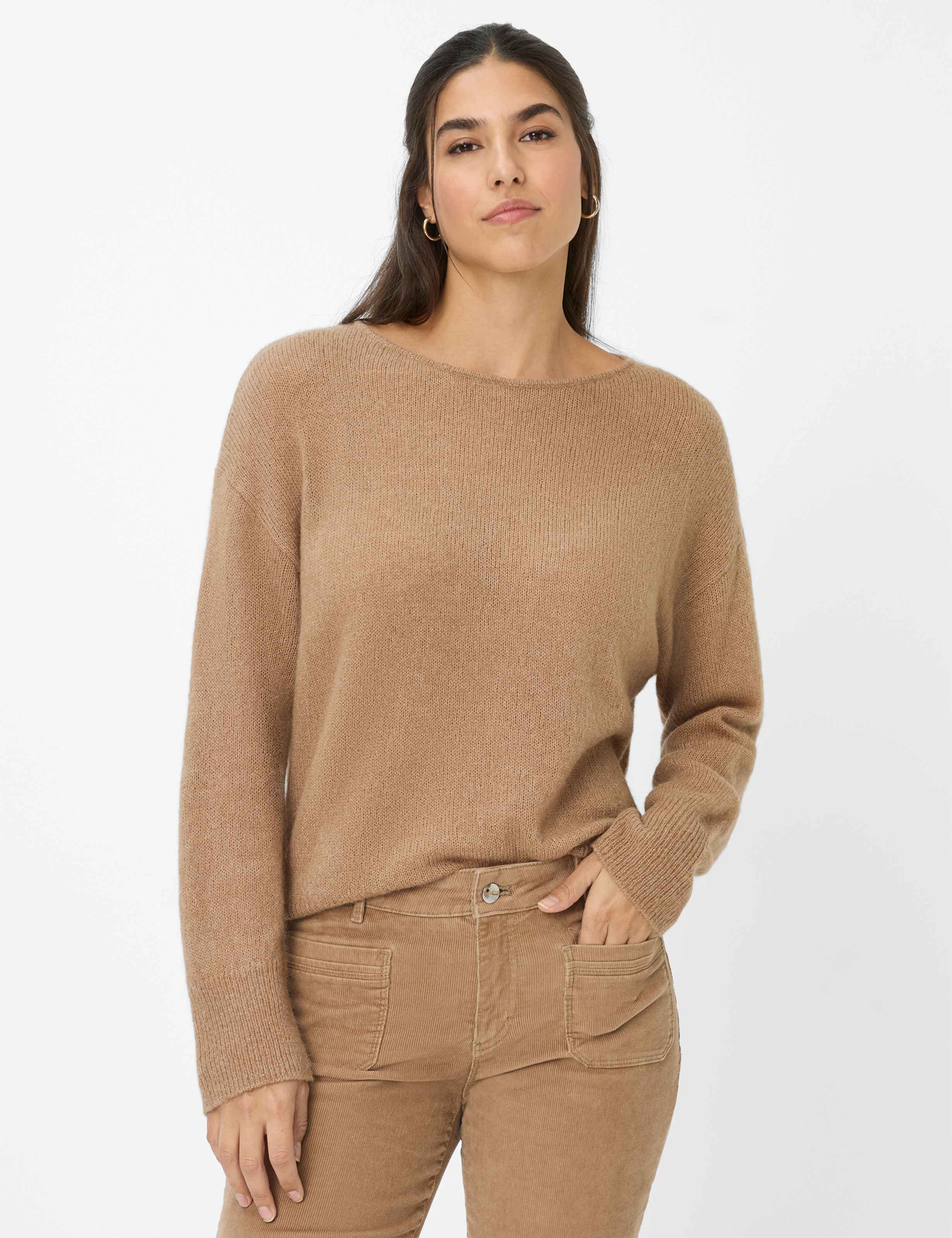 Thumbnail - Brax Damen Strickpullover Style LISA walnut, hellbraun, Gr. 36