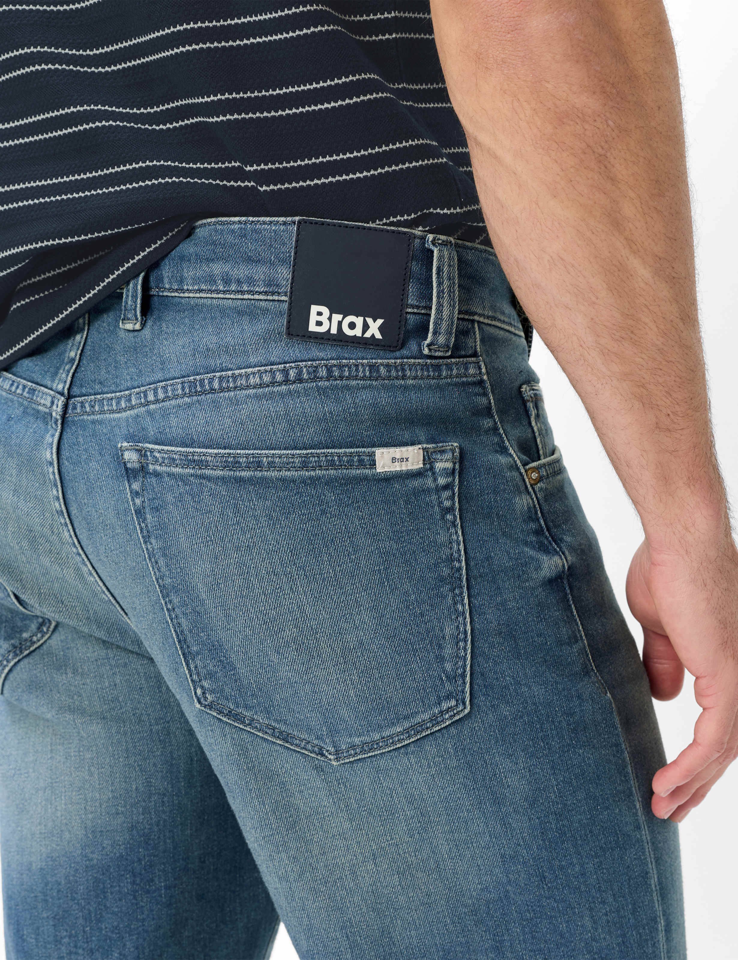 Heren Style CLINT B Denim Blauw Tapered Fit Detail 2