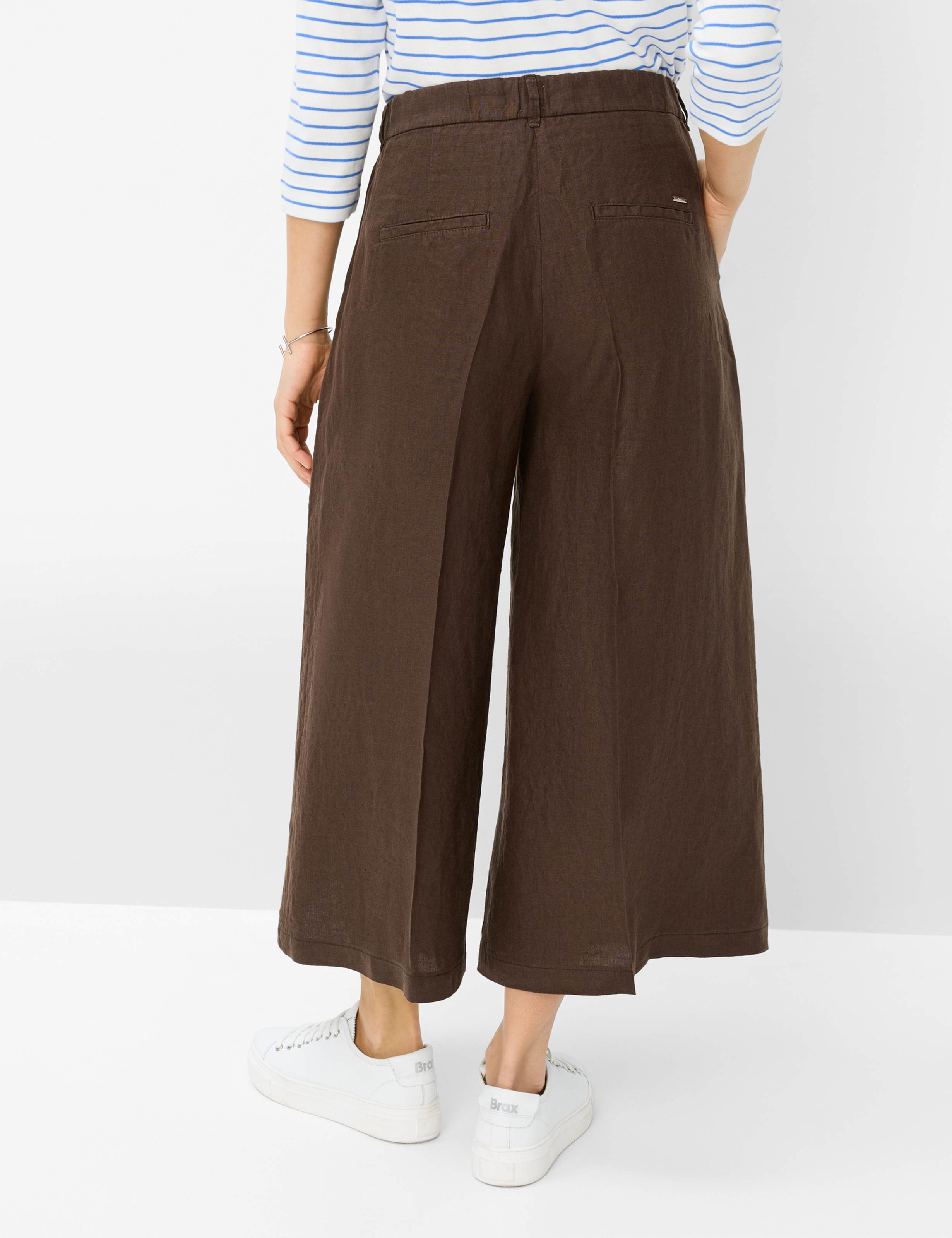 Damen Style MELLI S Dunkelbraun Wide Leg Model Rueck