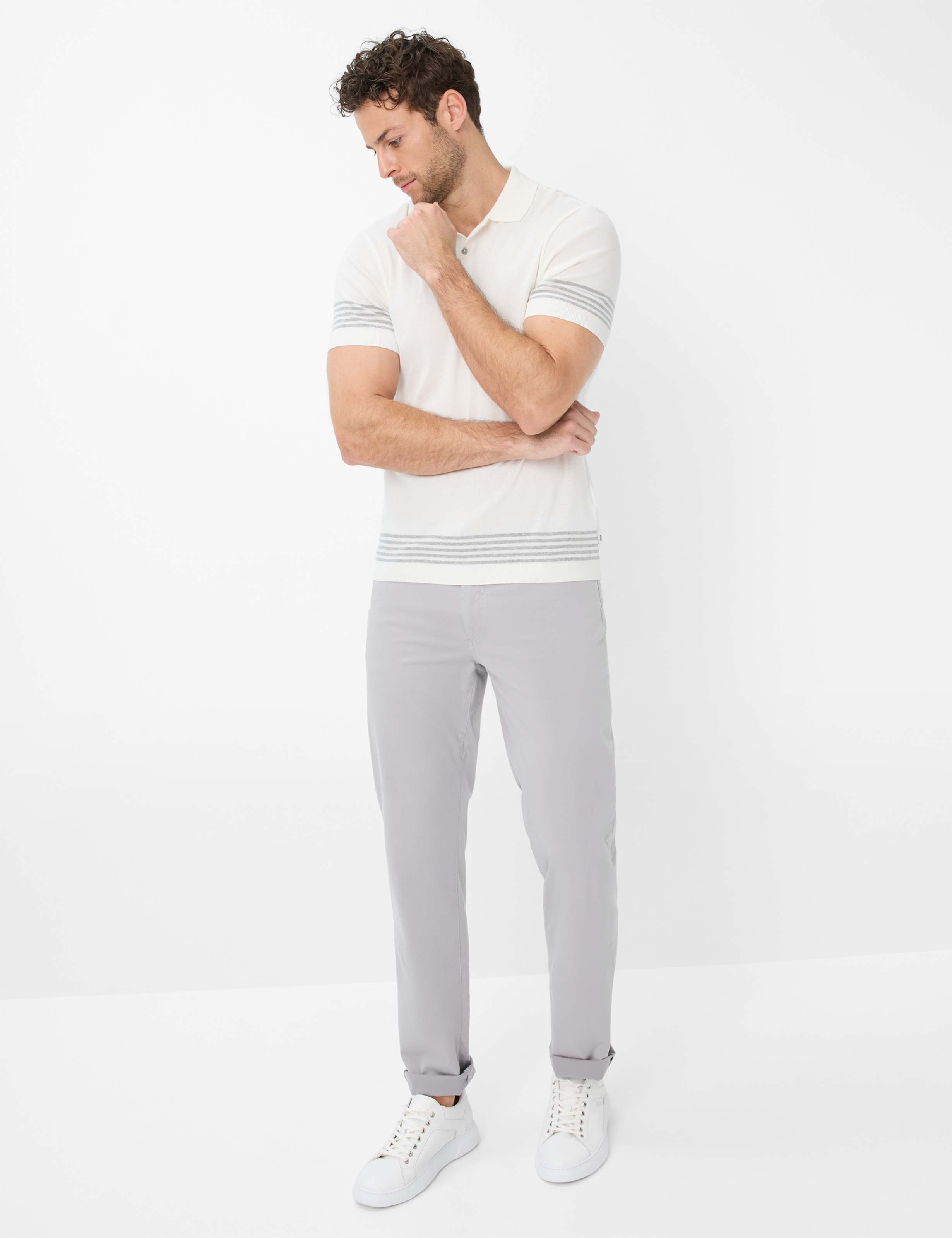 Herren Style CADIZ Hellgrau Straight Fit Model Outfit