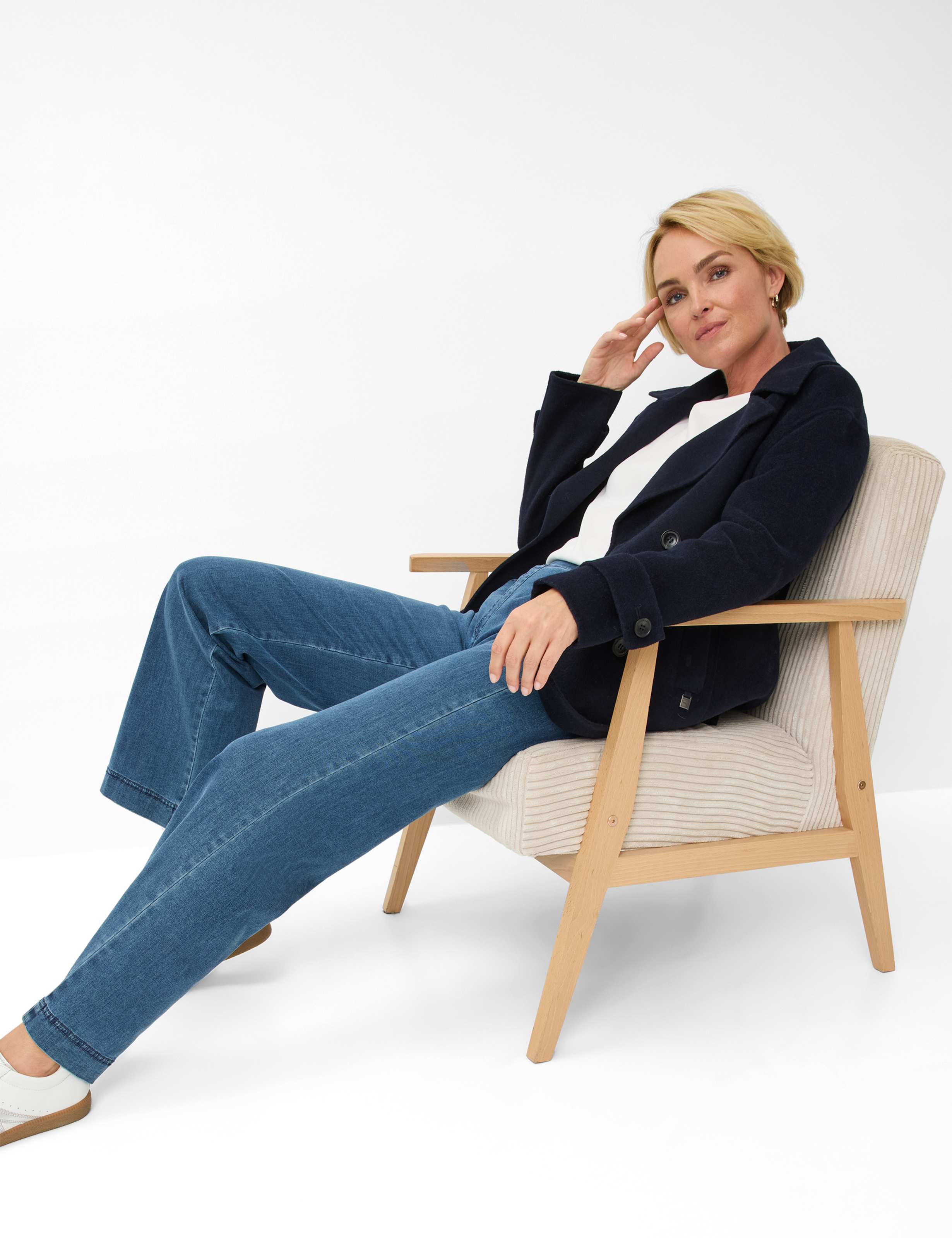 Damen Style PAM FLARED Denim Blau Slim Fit Detail 1