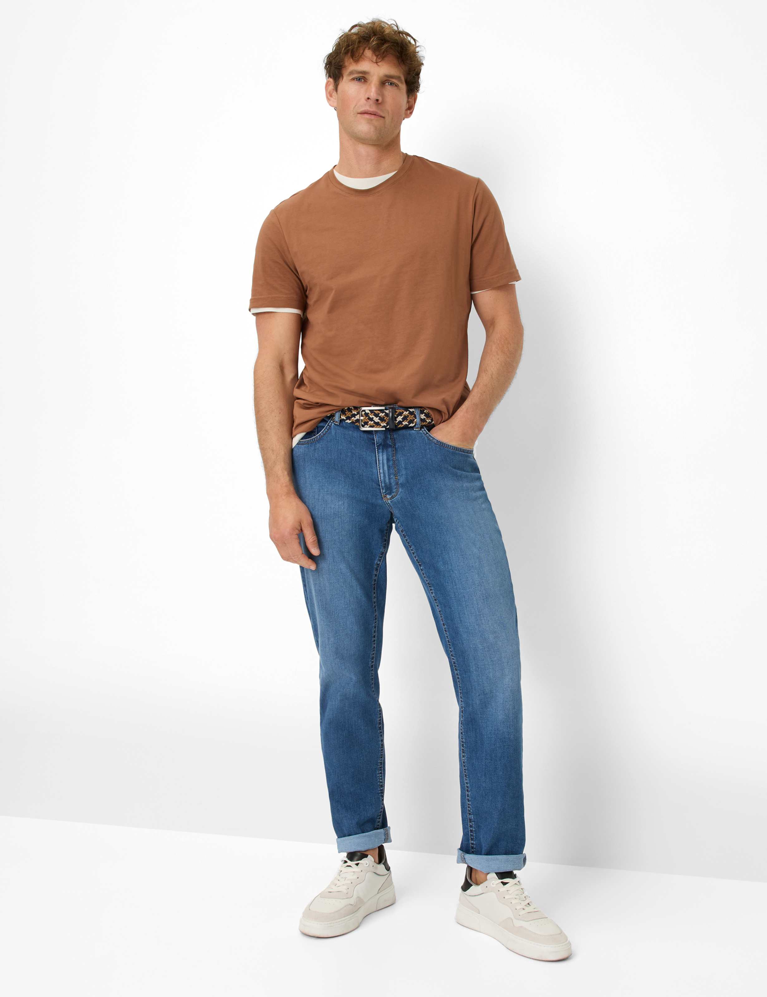 Men Style COOPER Denim Blue Regular Fit Model Outfit