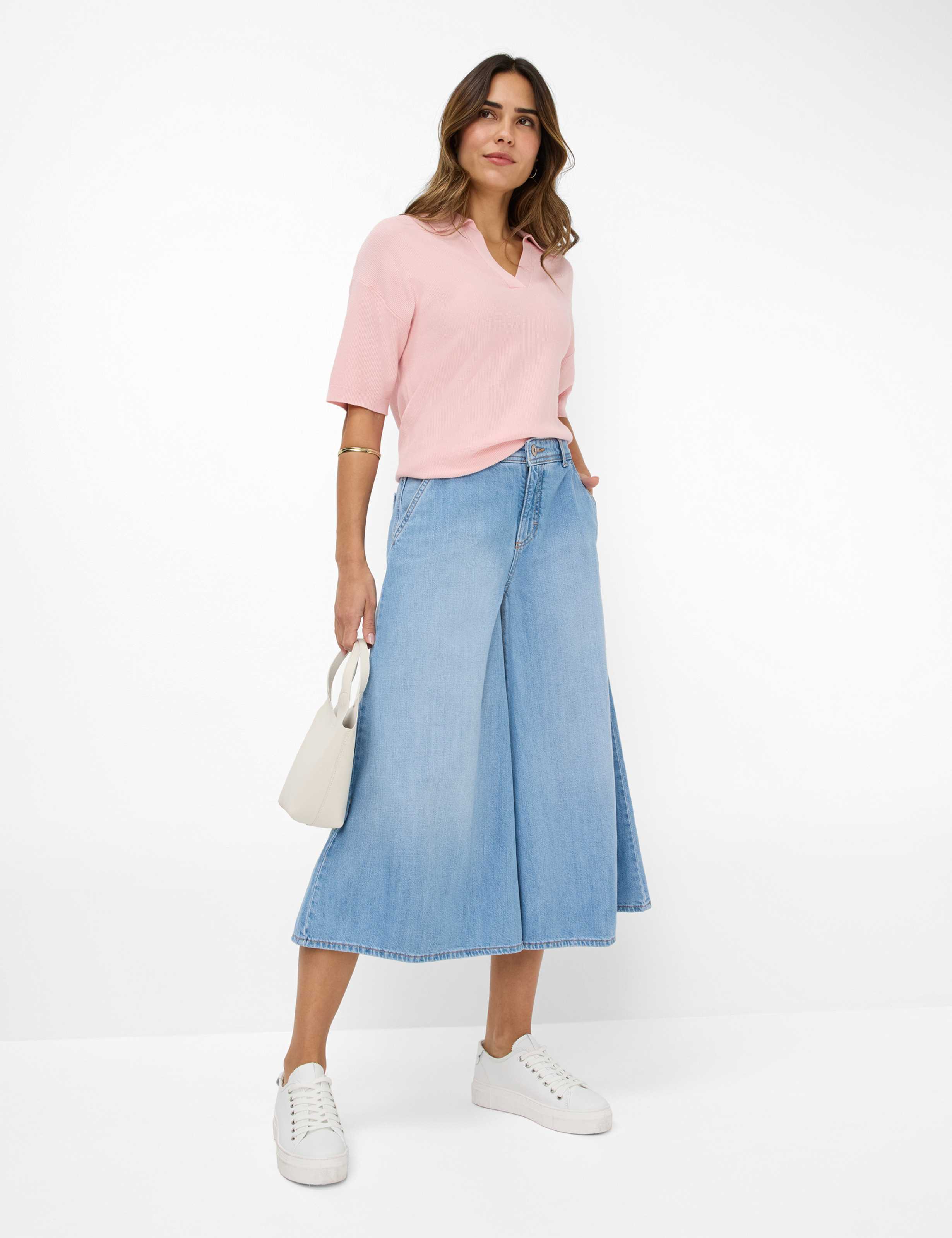 Dames Style MELLI S Denim Blauw Wide Leg Model outfit