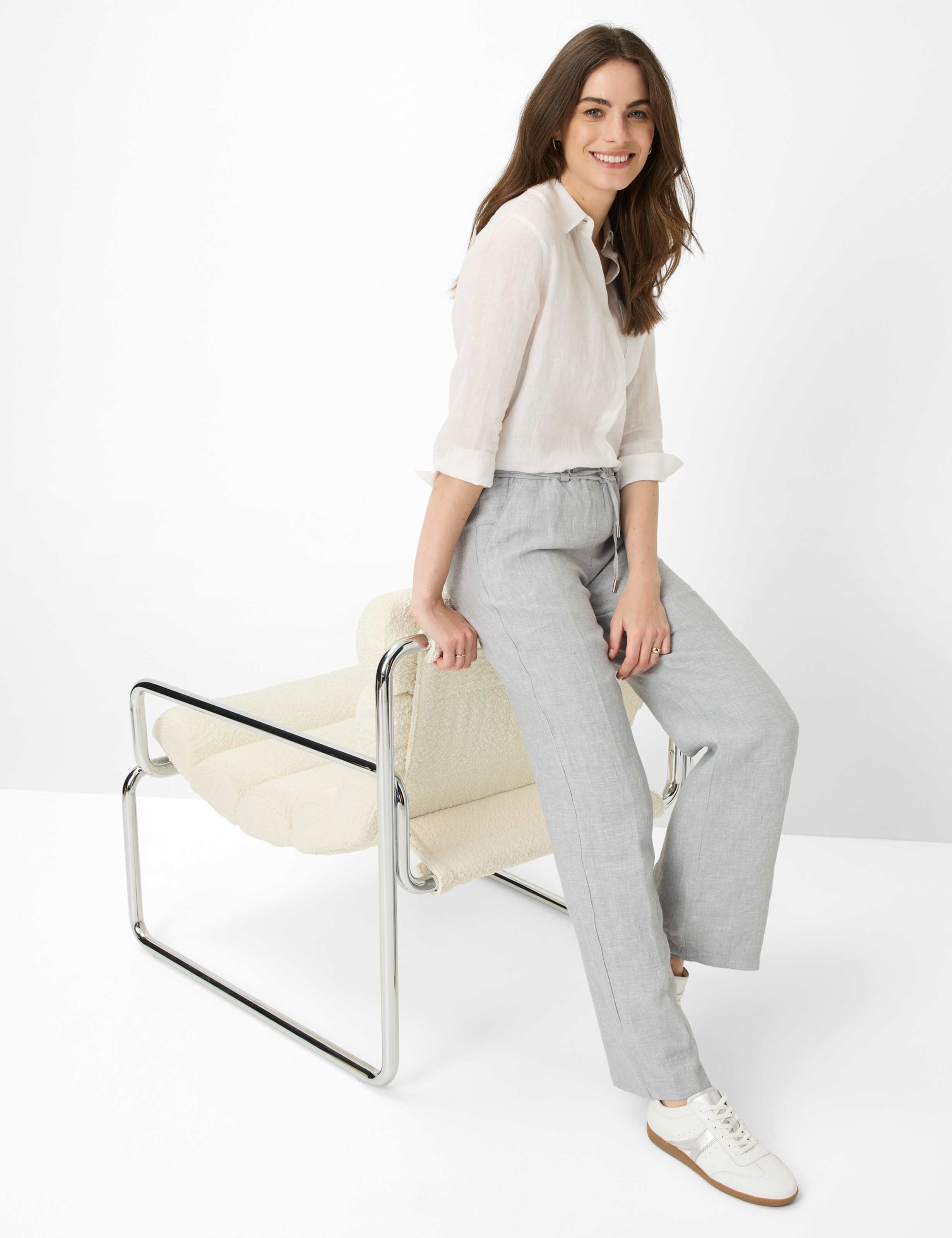 Damen Style FARINA Hellgrau Wide Leg Detail 1