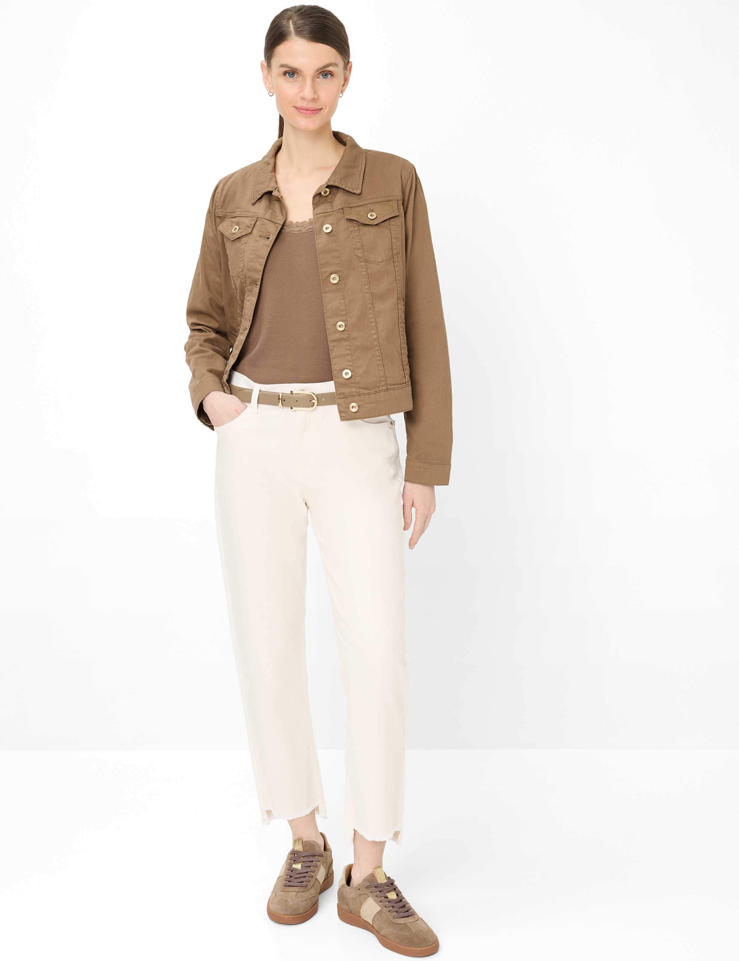 Dame Style MADISON S Denim Cream White Straight Fit Model Outfit