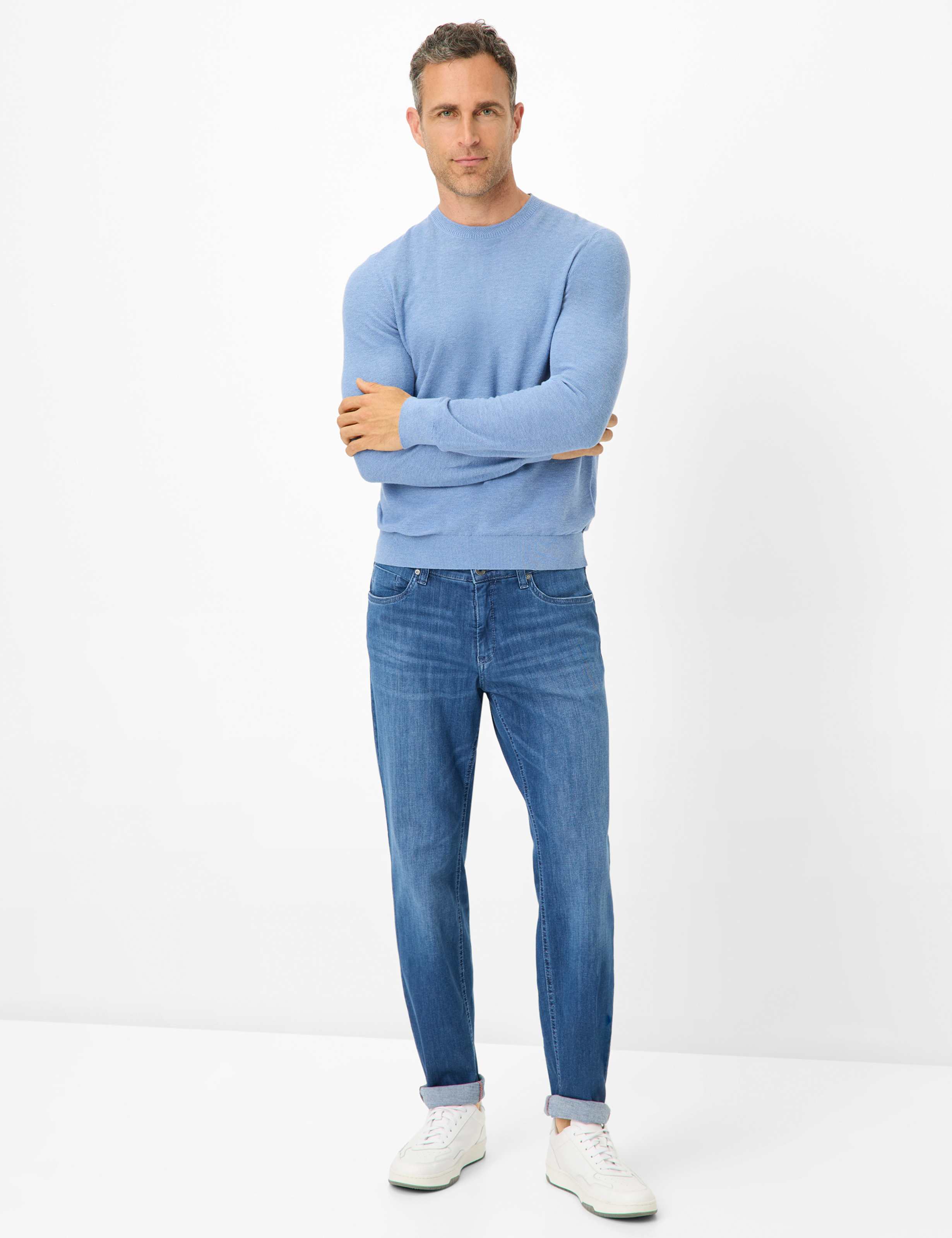 Herren Style LASSE Denim Blau Regular Fit Model Outfit