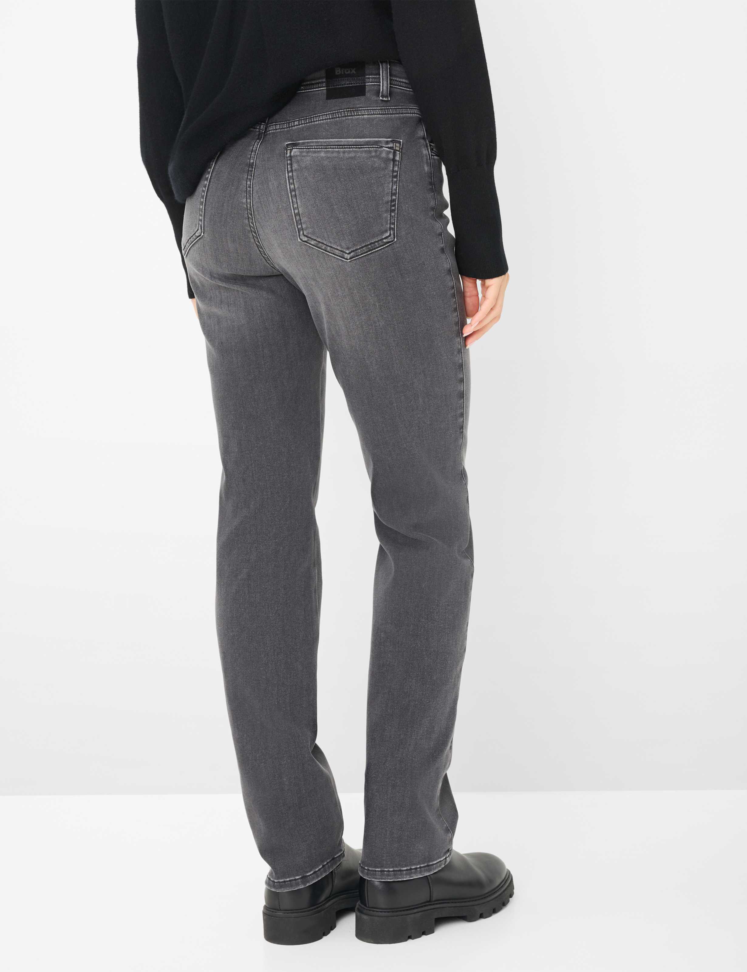 Thumbnail - Brax Damen Five-Pocket-Hose Style CAROLA USED DARK GREY, denim dunkelgrau, Gr. 40