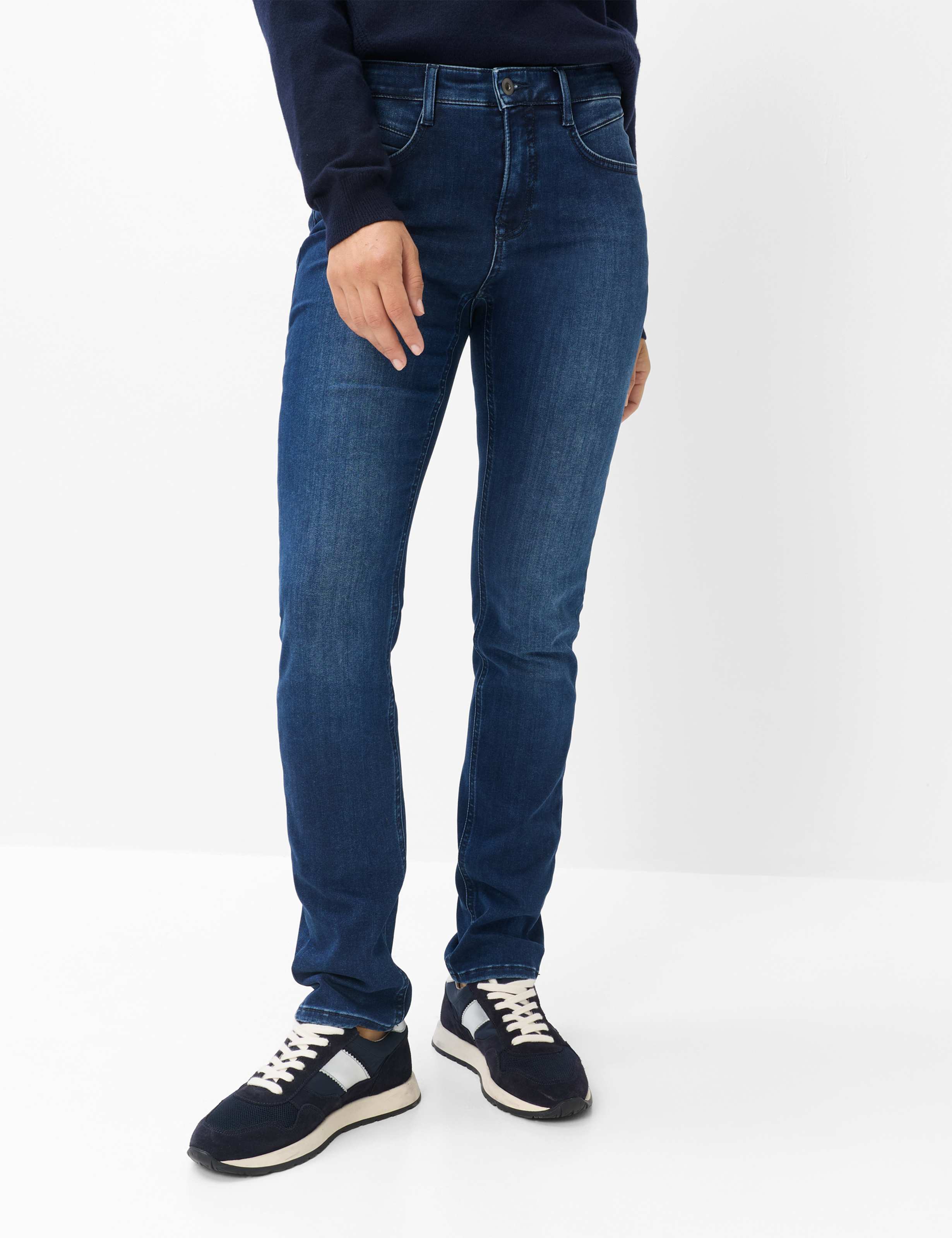 Brax Dames Jeans  Style CAROLA USED REGULAR BLUE, denim blauw regular, maat 34