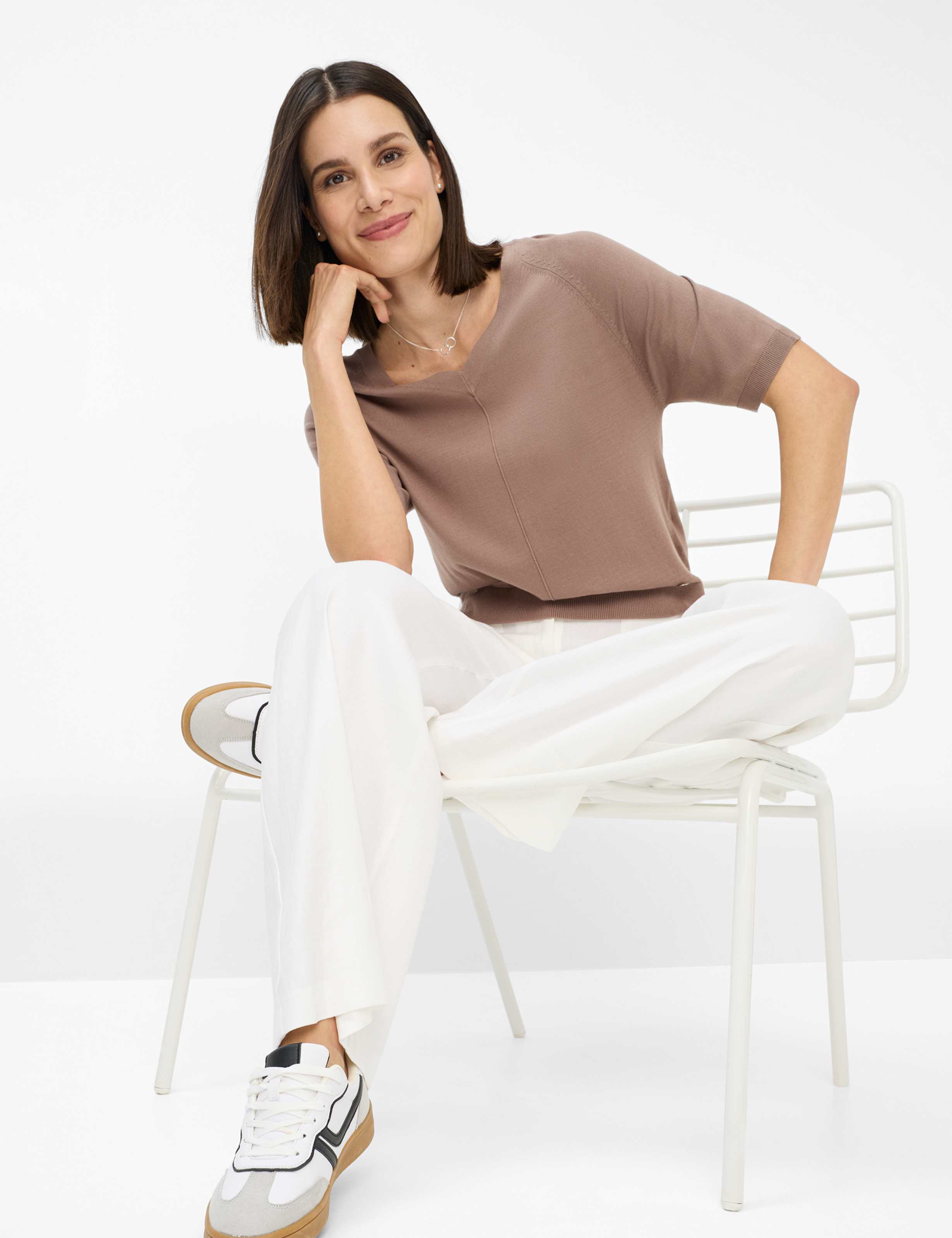 Damen Style MAINE Weiß Wide Leg Detail 1