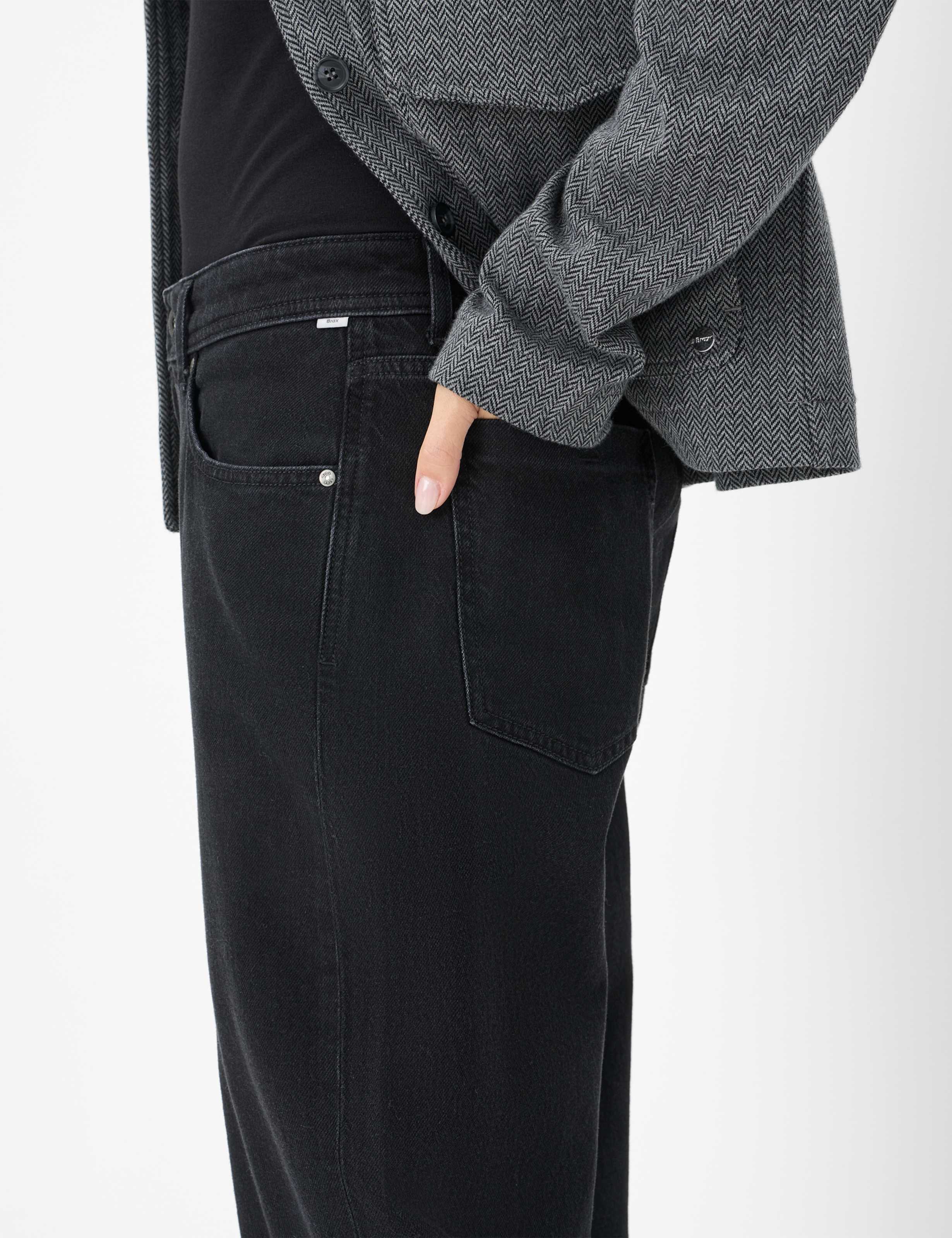 Dame Style MORGAN Denim Sort Wide Leg Detalje 1