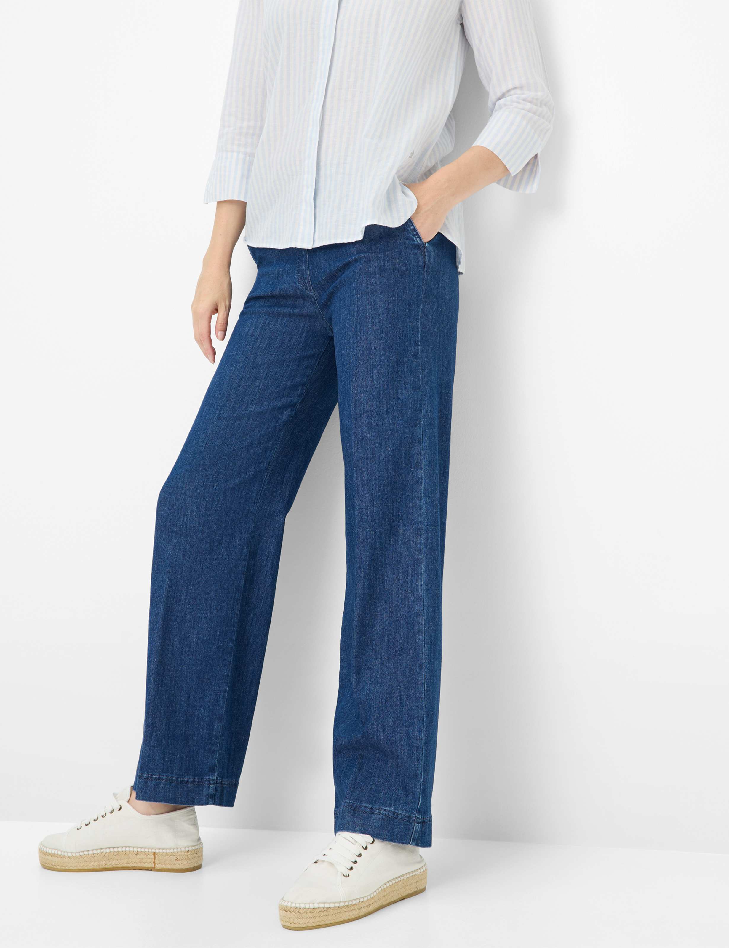 Damen Style PAM FLARED Denim Blau Slim Fit Detail 1