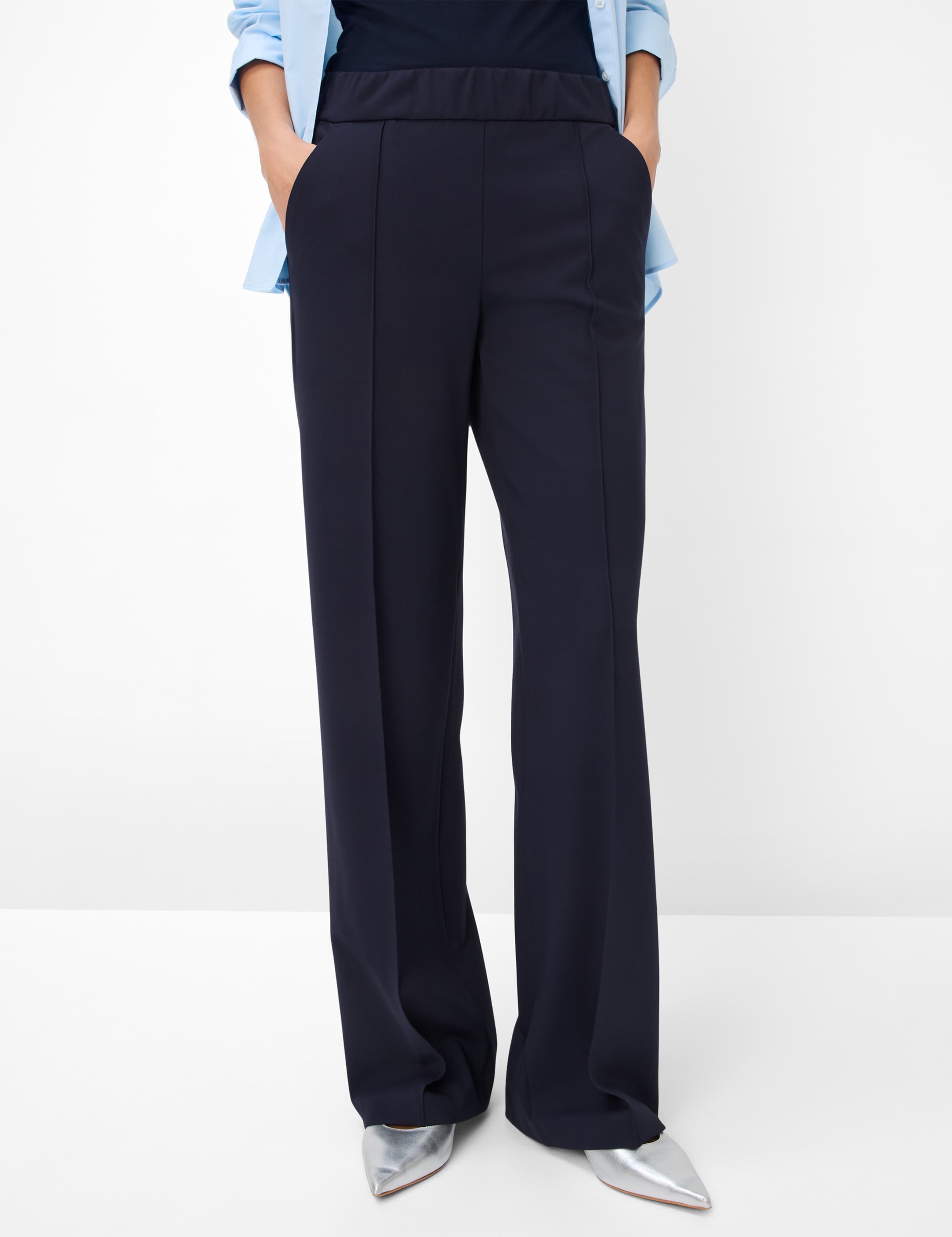 Damen Style MAINE Dunkelblau Wide Leg Model Front