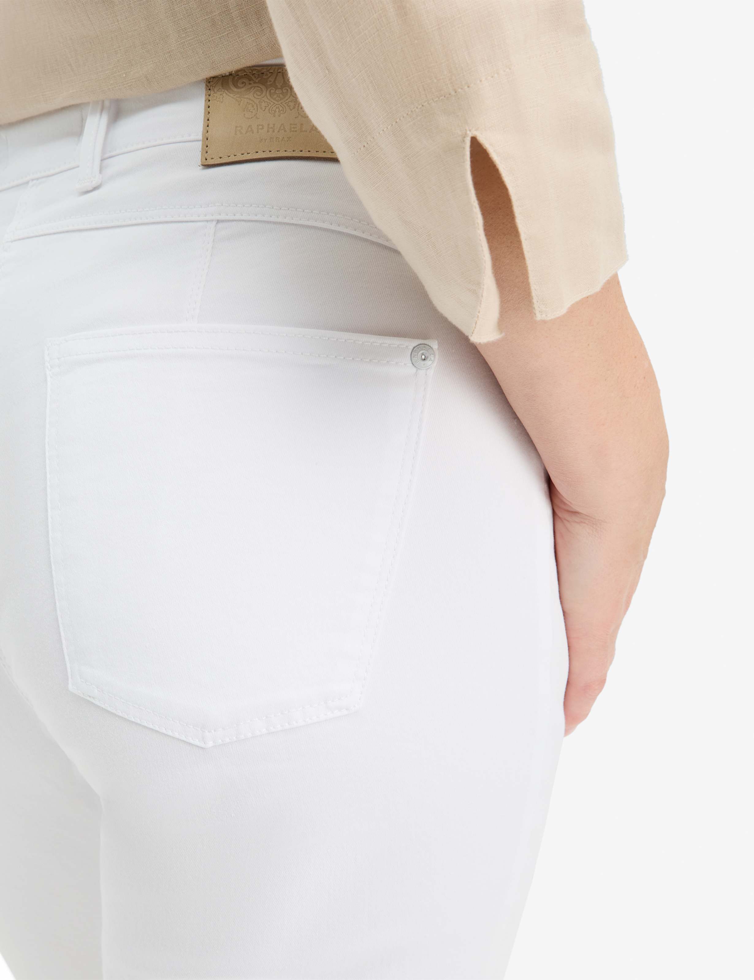 Damen Style CAREN CAPRI Denim Weiß Comfort Plus Fit Detail 2