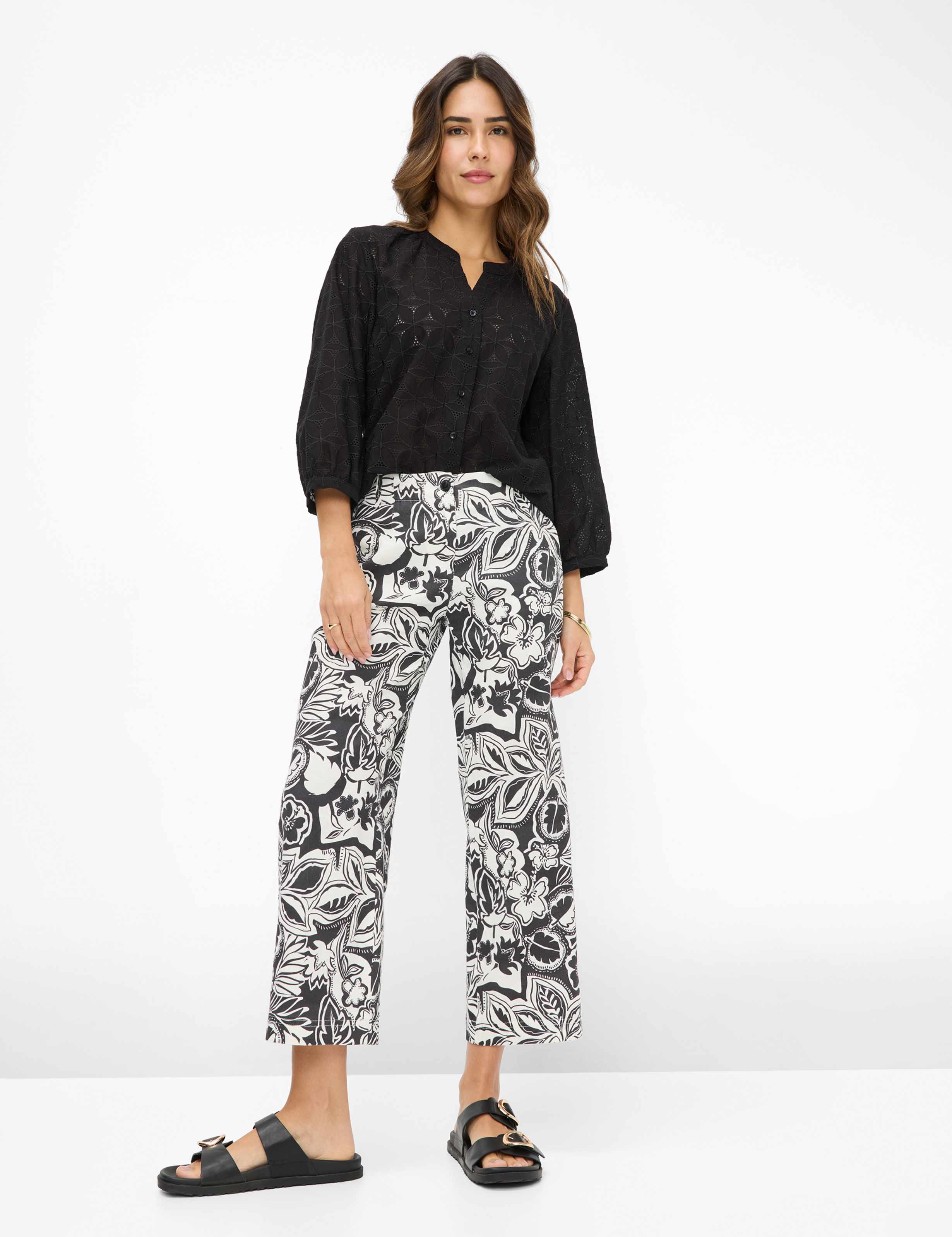 Women Style MAINE S Black Wide Leg Model Outfit