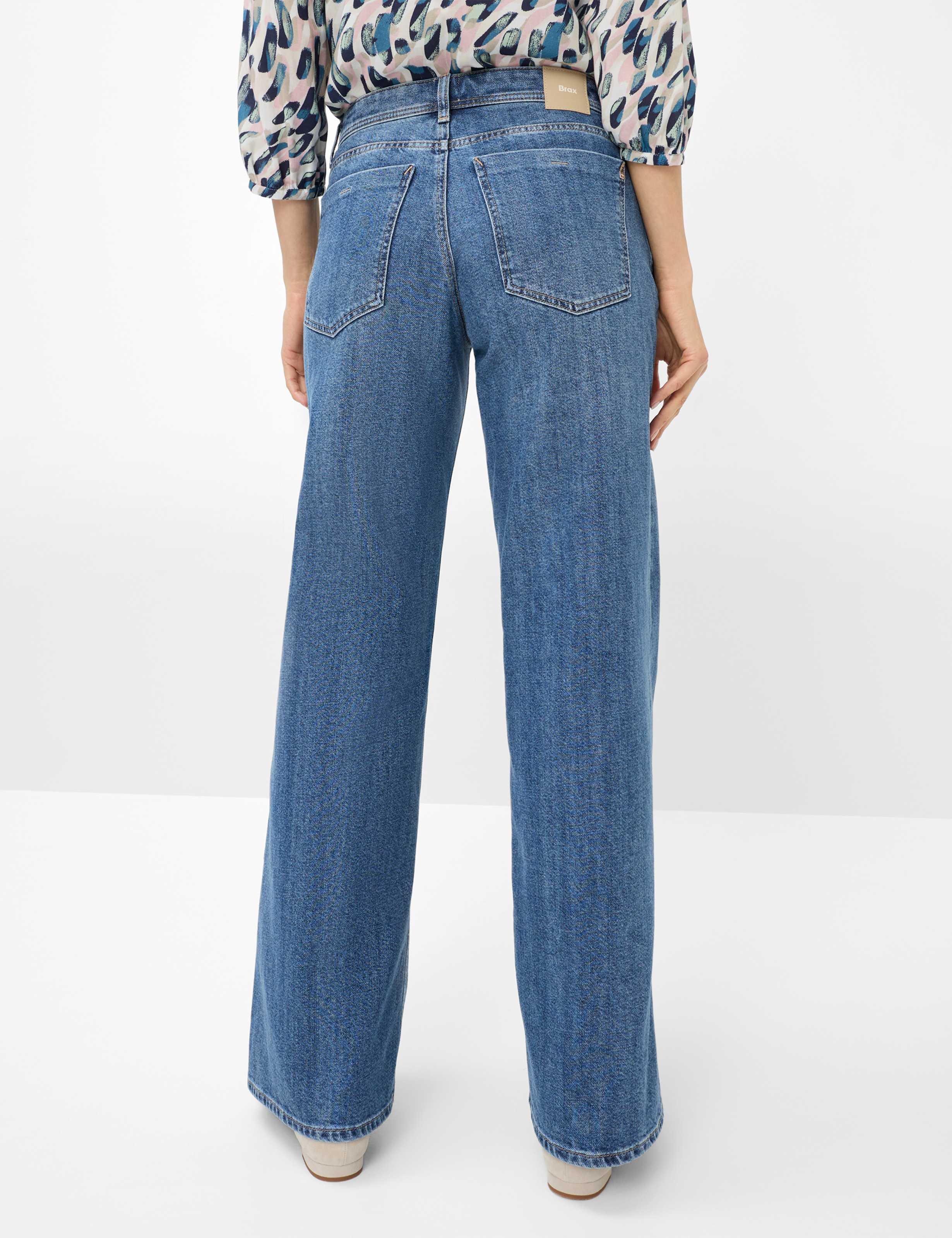 Damen Style MORGAN Denim Blau Wide Leg Model Rueck
