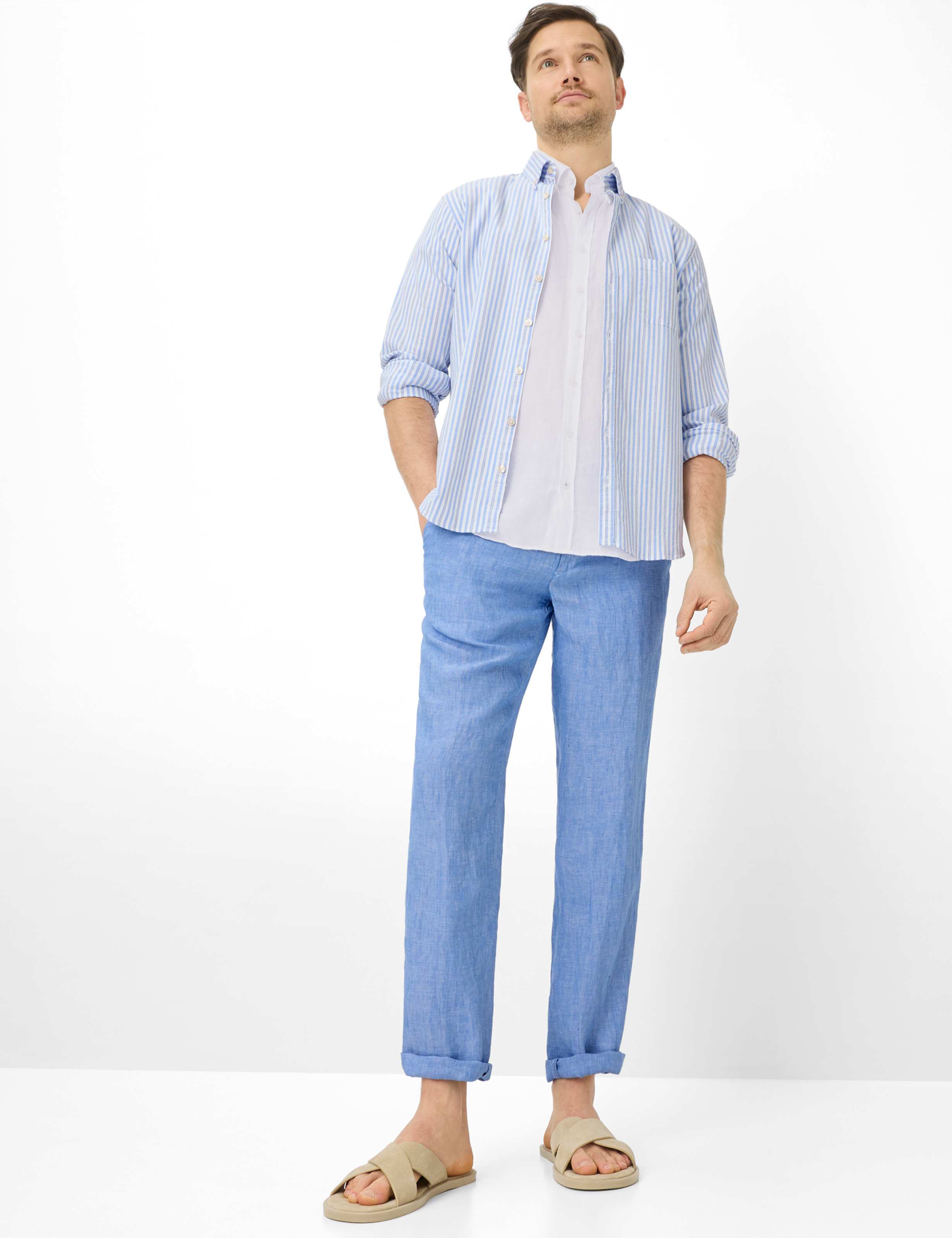 Herren Style EVANS Hellblau Regular Fit Model Outfit