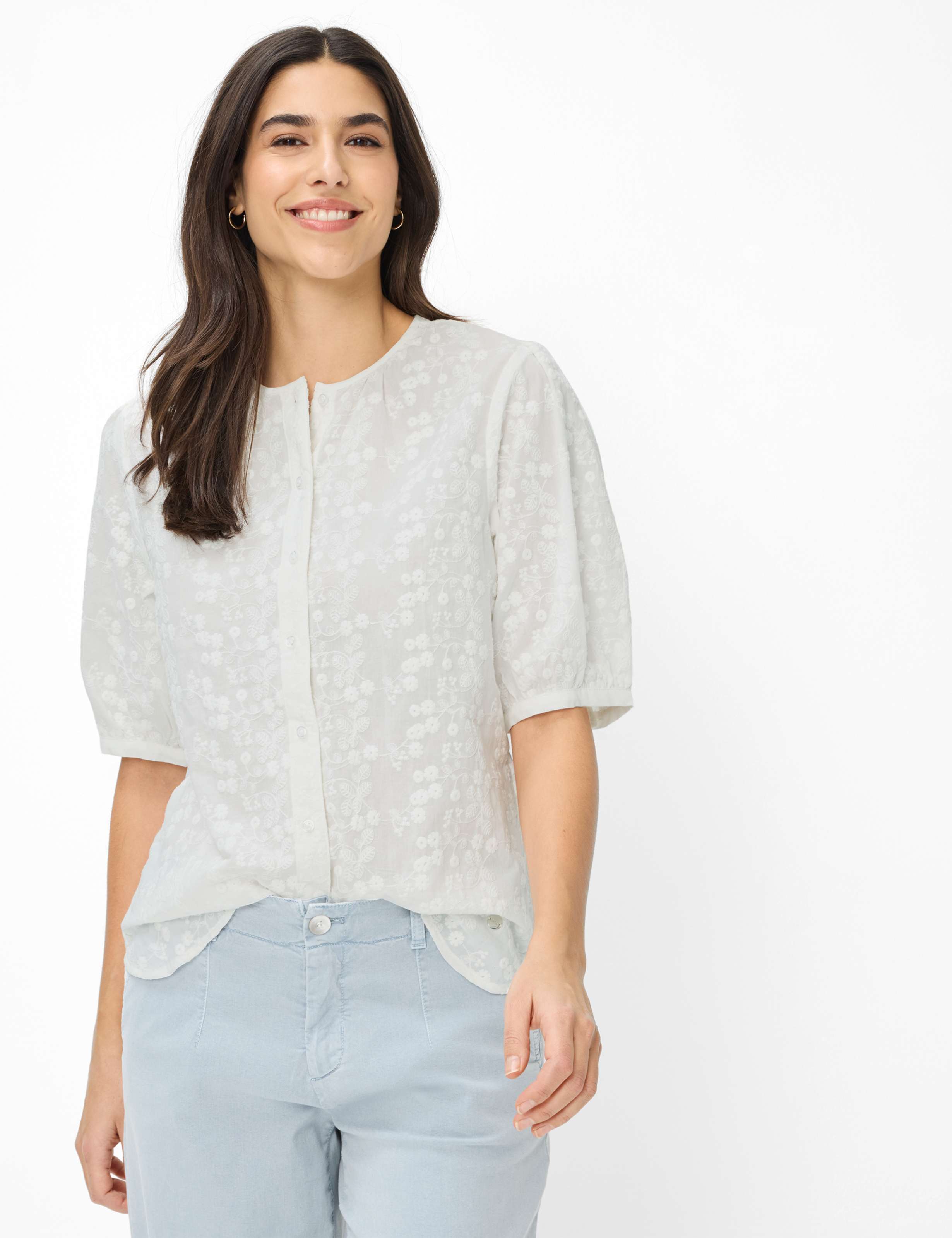 Thumbnail - Brax Damen Bluse Style VEA white, weiß, Gr. 40