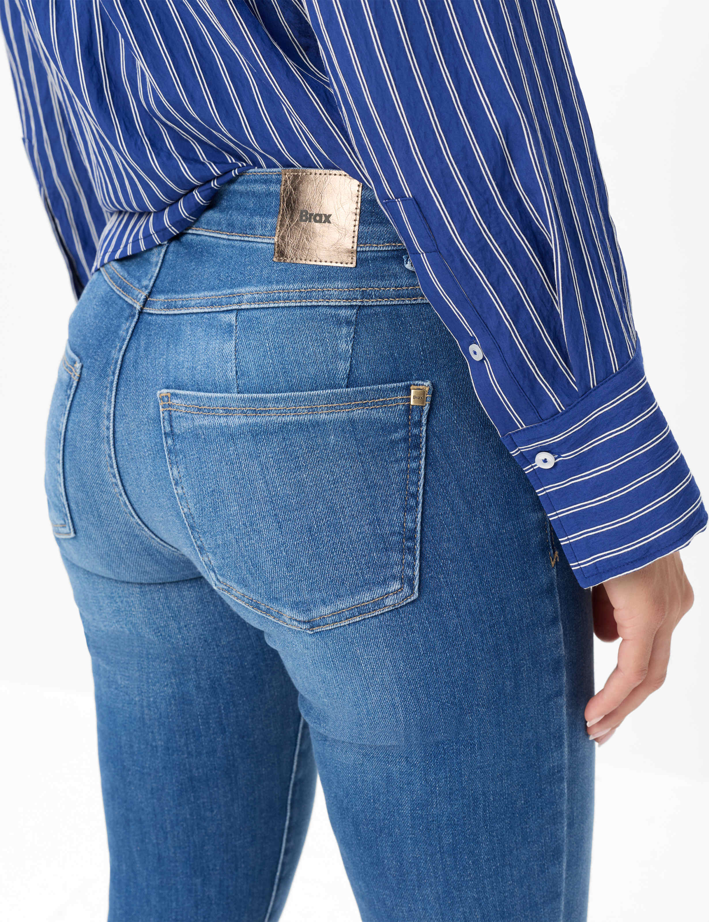 Femme Style ANA Denim Bleu Regular Skinny Fit Détail 2