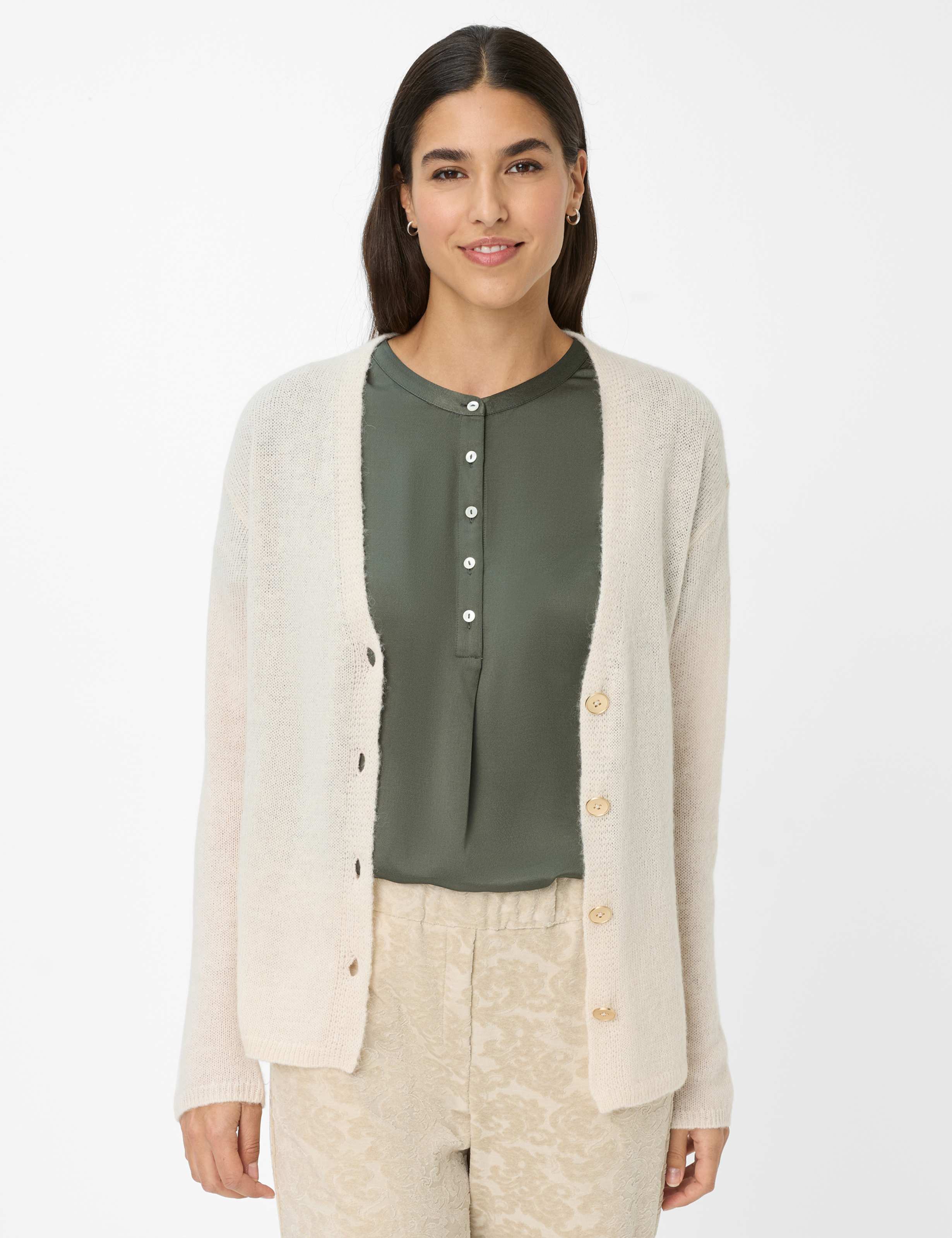Thumbnail - Brax Damen Strickpullover Style ALICIA canvas, cremeweiß, Gr. 42