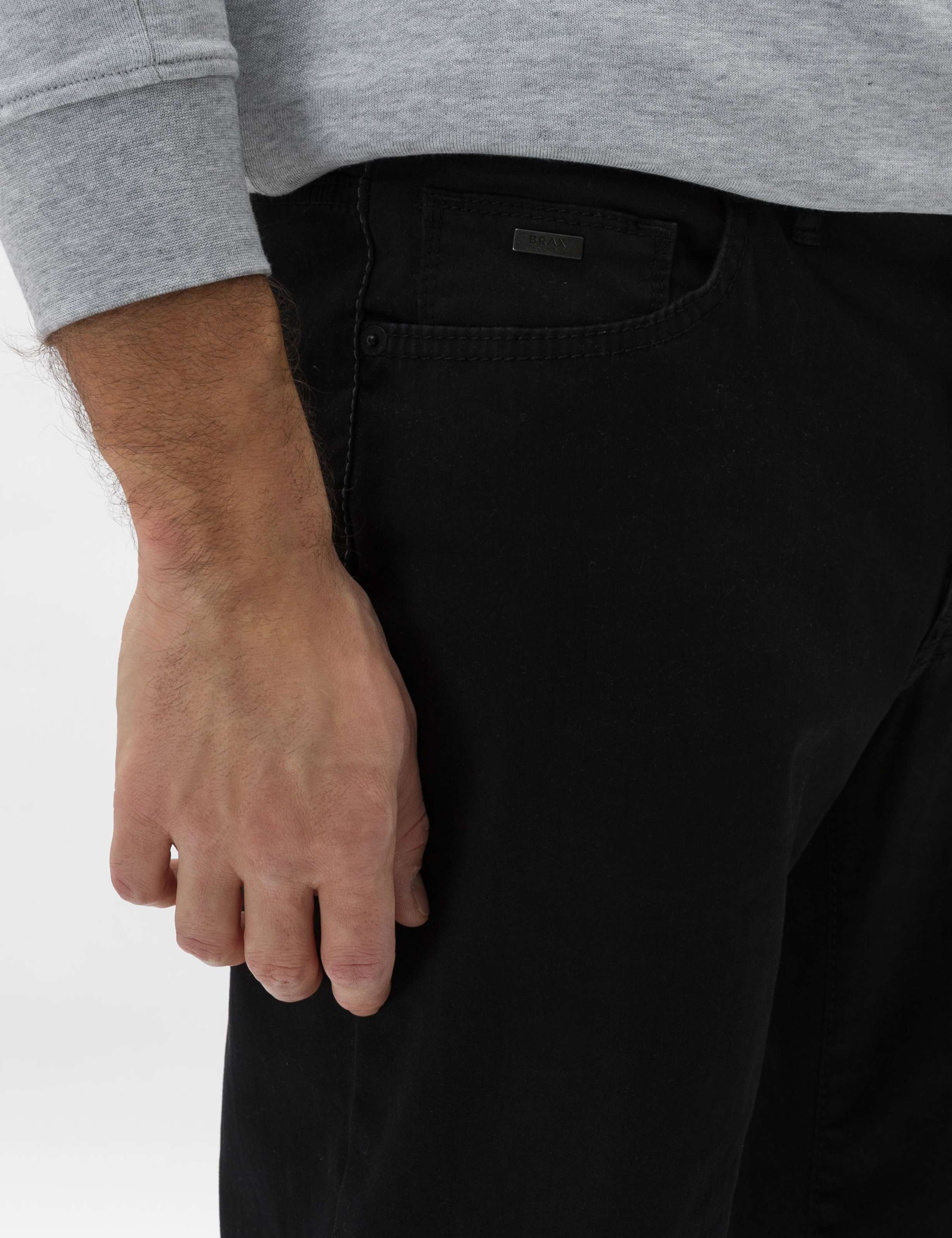 Herren Style CADIZ Denim Perma Schwarz Straight Fit Detail 2