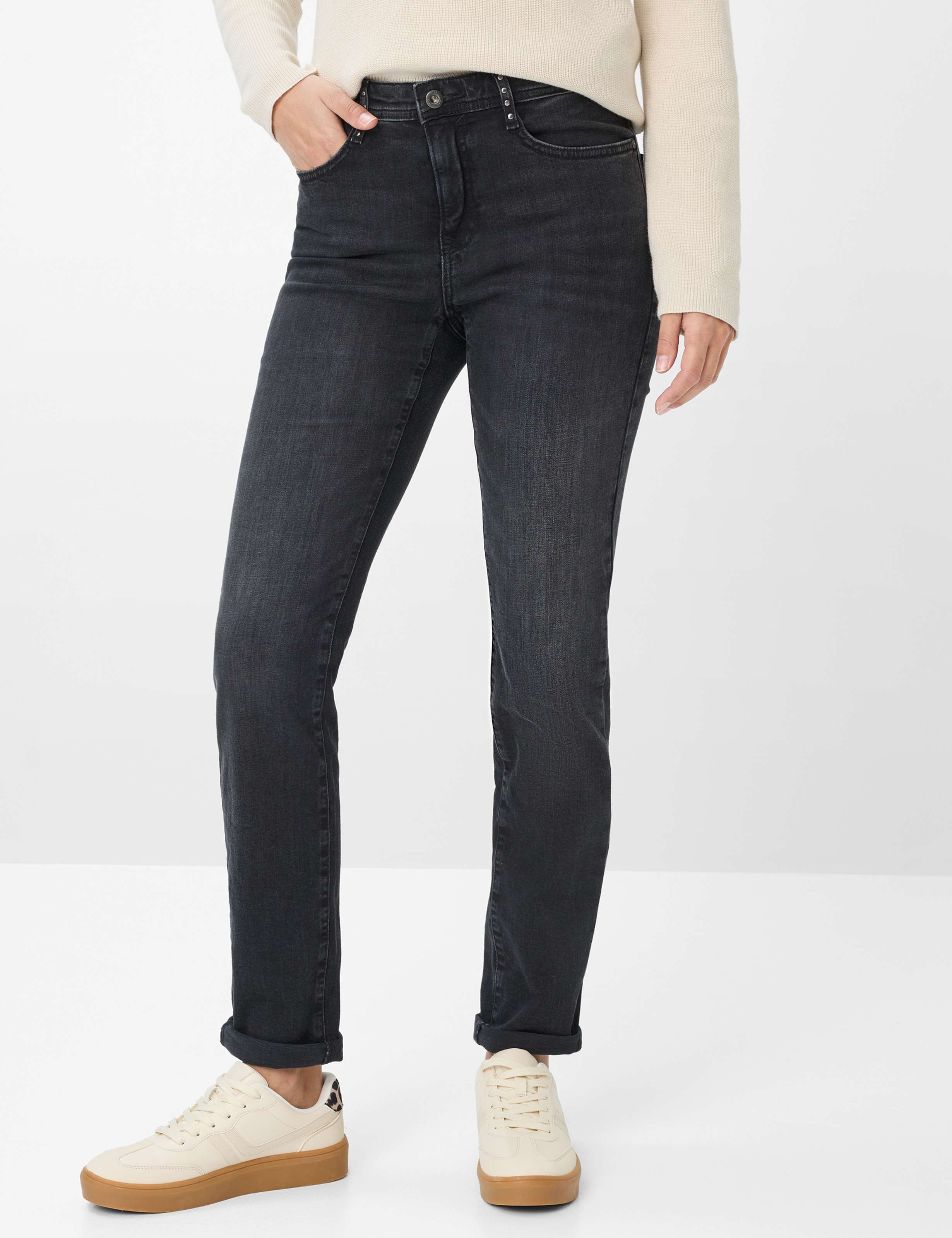 Thumbnail - Brax Damen Five-Pocket-Hose Style MARY USED BLACK BLACK, denim dunkelgrau, Gr. 40K