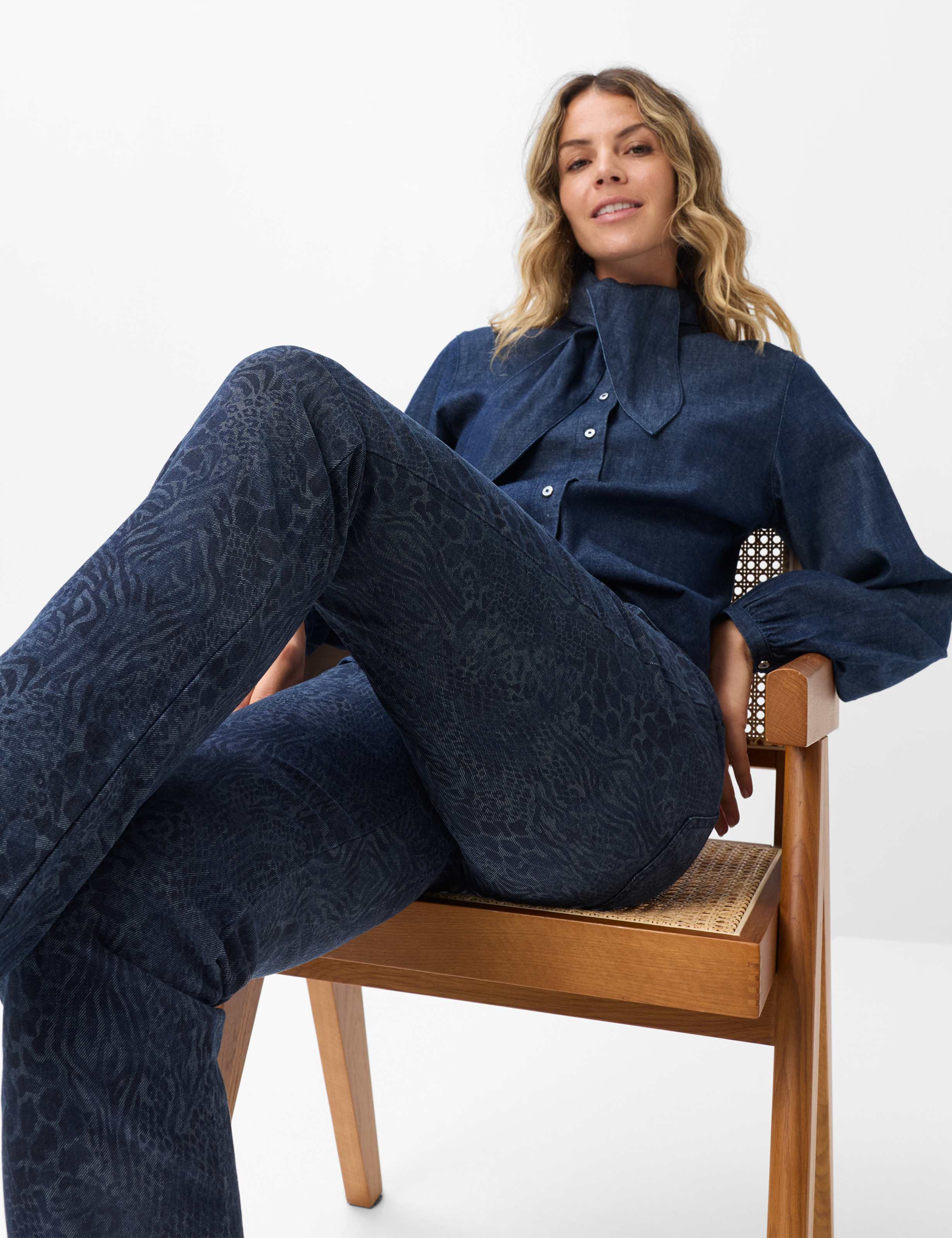 Dame Style PAMINA Denim Mørkeblå Slim Fit Detalje 1