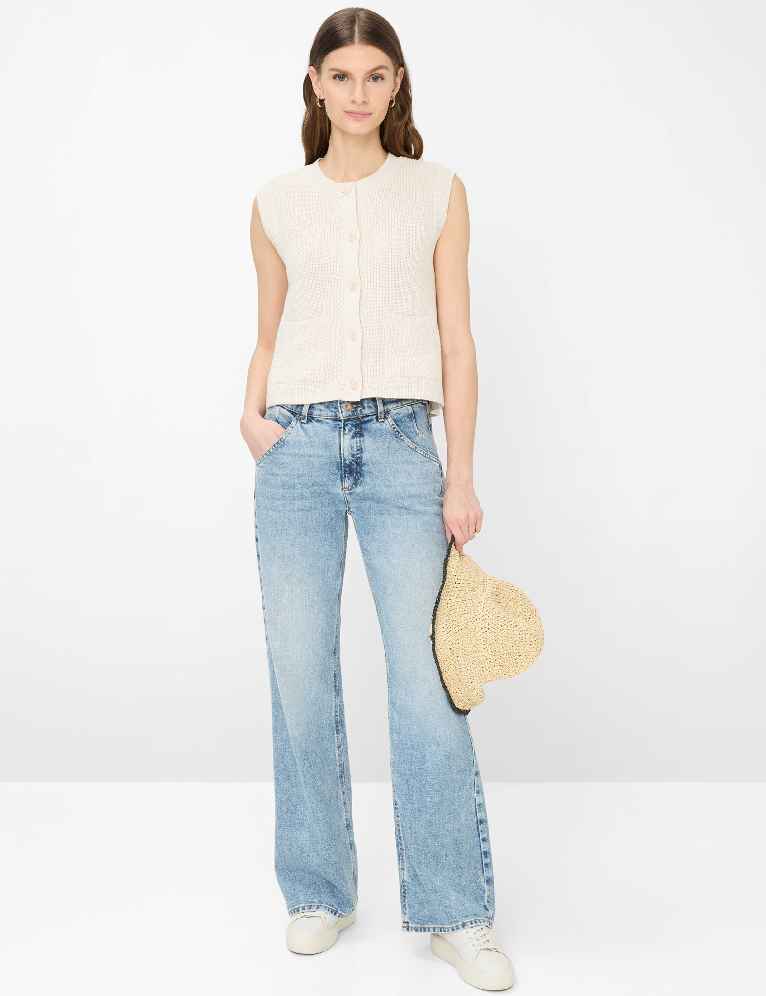 Dames Style MAINE Denim Blauw Wide Leg Model outfit