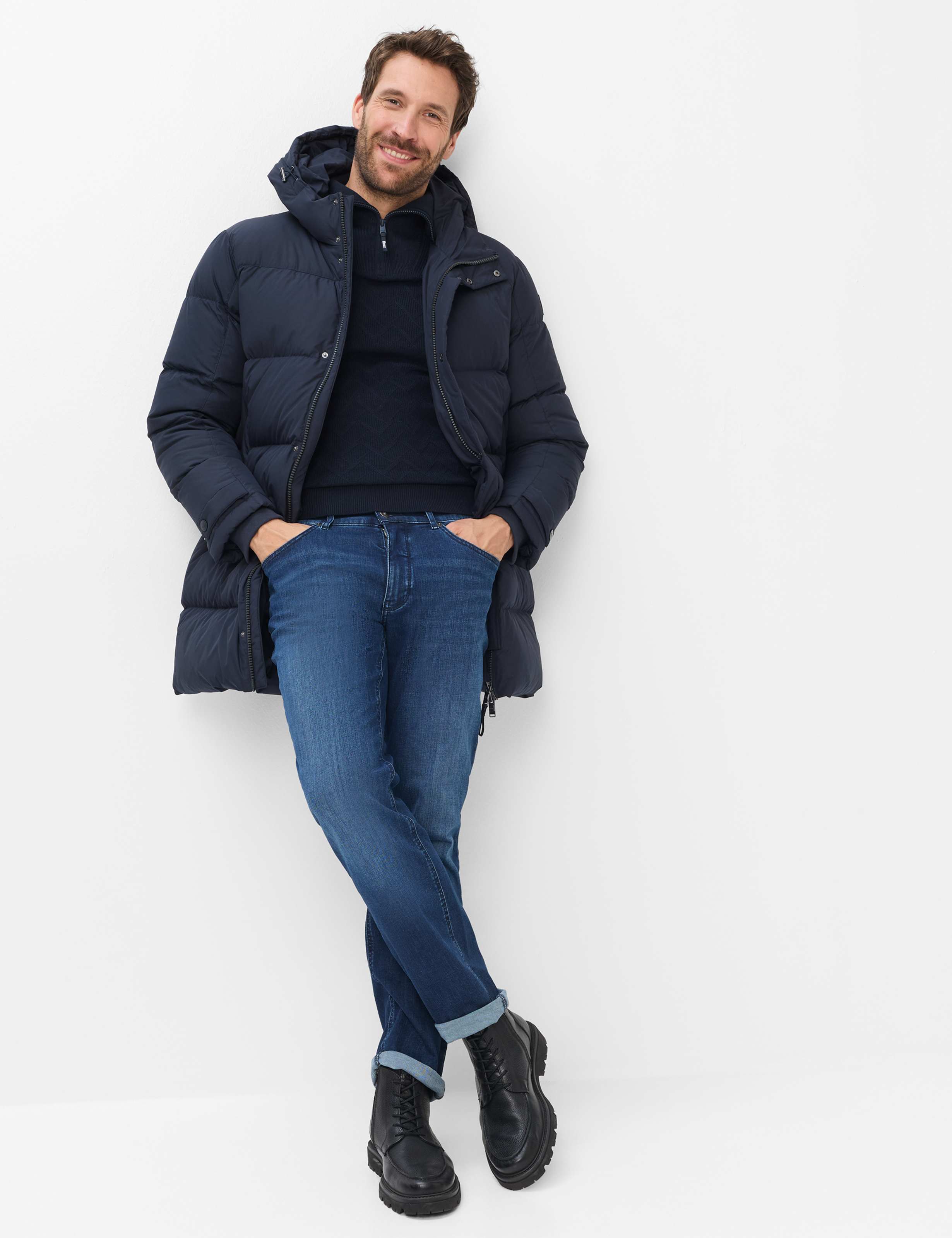 Men Style COOPER Denim Blue Regular Regular Fit Model Outfit