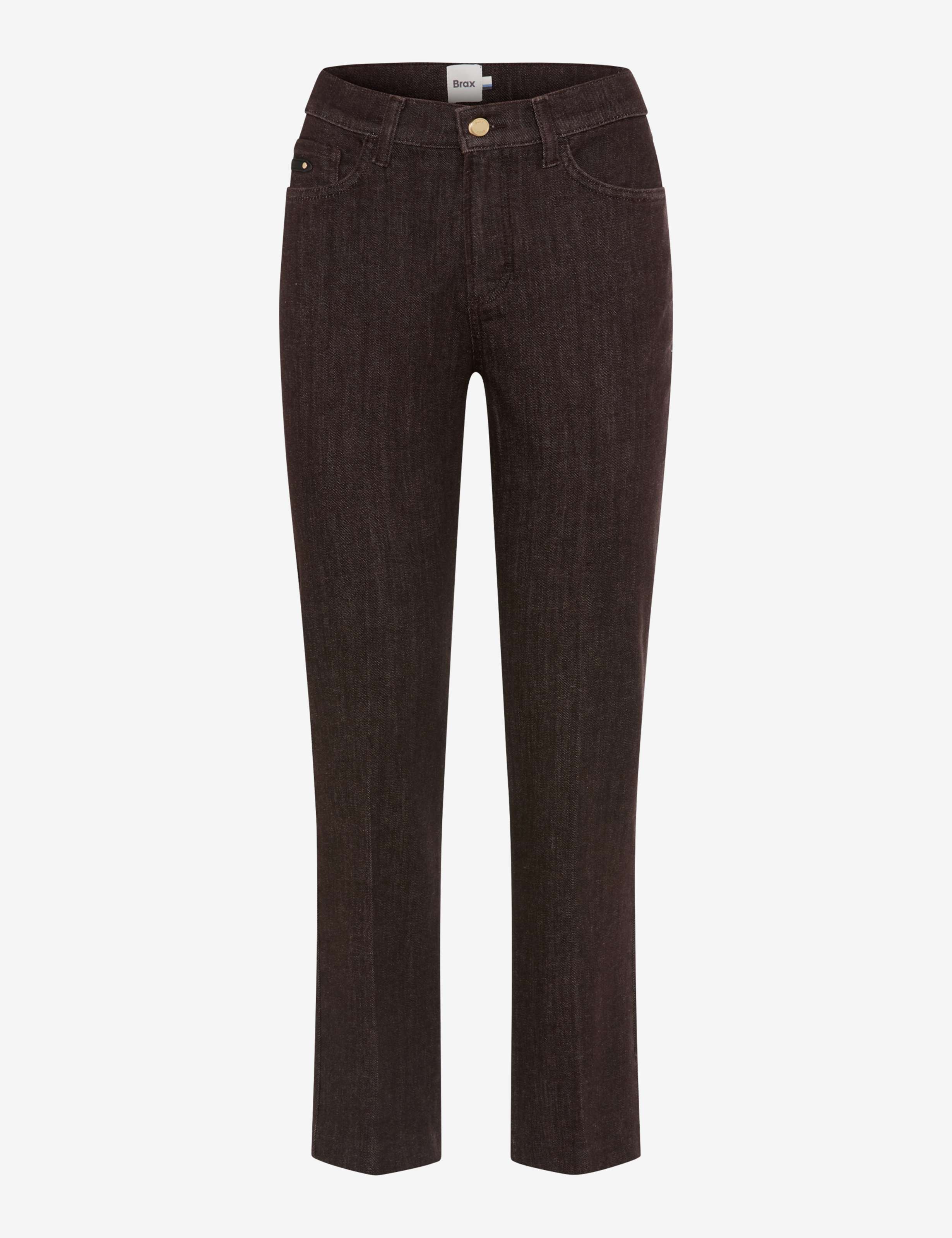 Femme Style MAY S Denim Marron Foncé Cigarette Fit Détourage avant