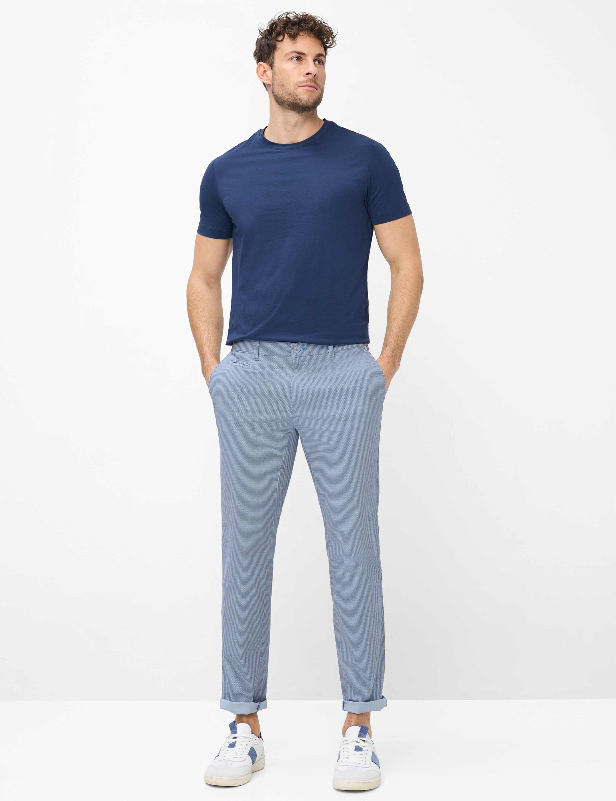 Heren Style FABIO Blauw Modern Fit Model outfit