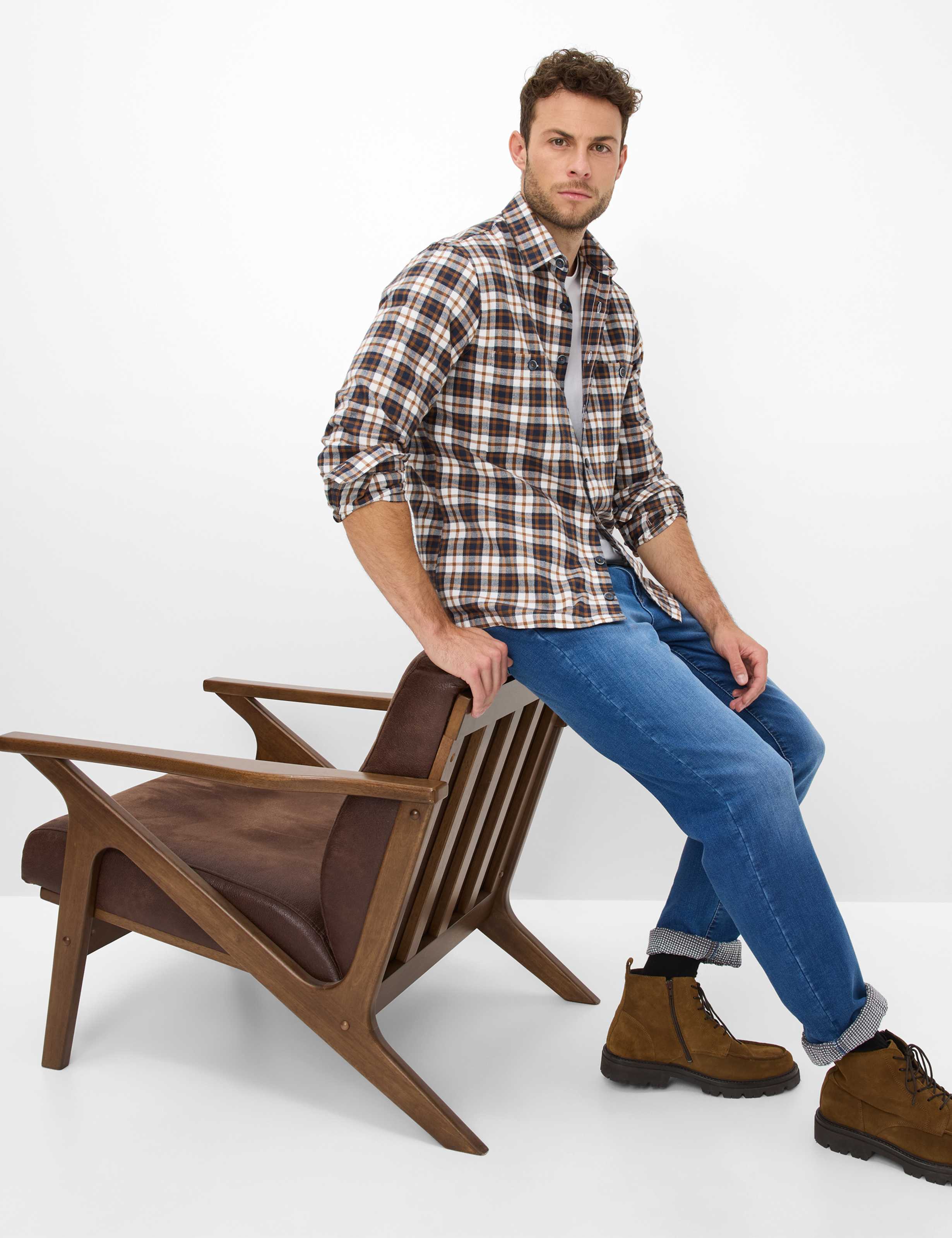 Heren Style CADIZ TT Denim Blauw Straight Fit Detail 1