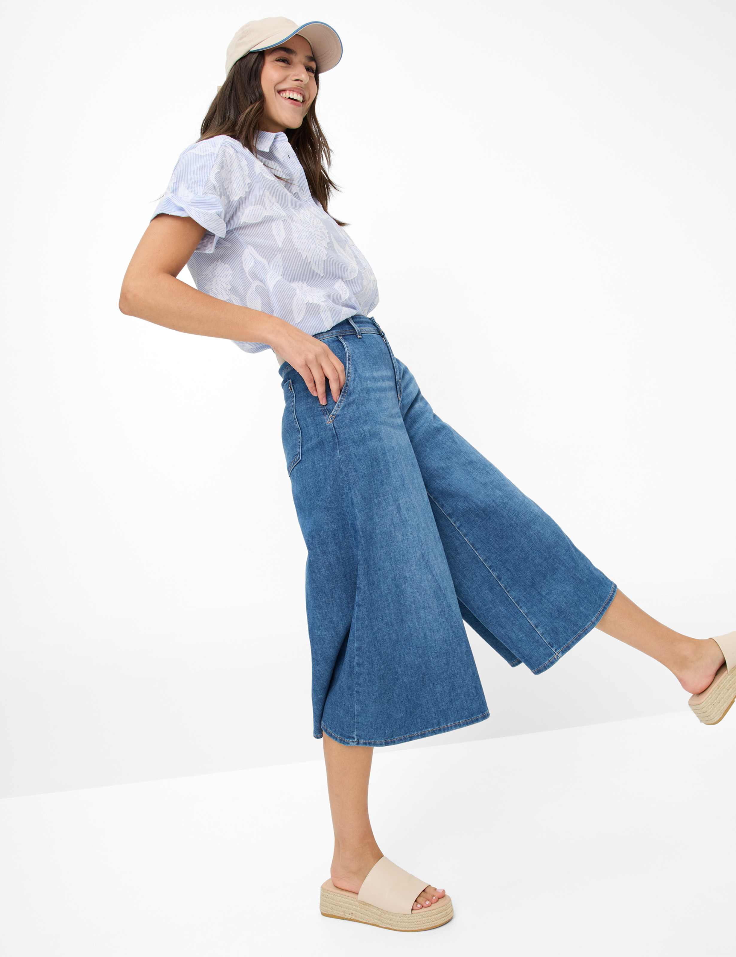 Damen Style MELLI S Denim Blau Wide Leg Detail 1