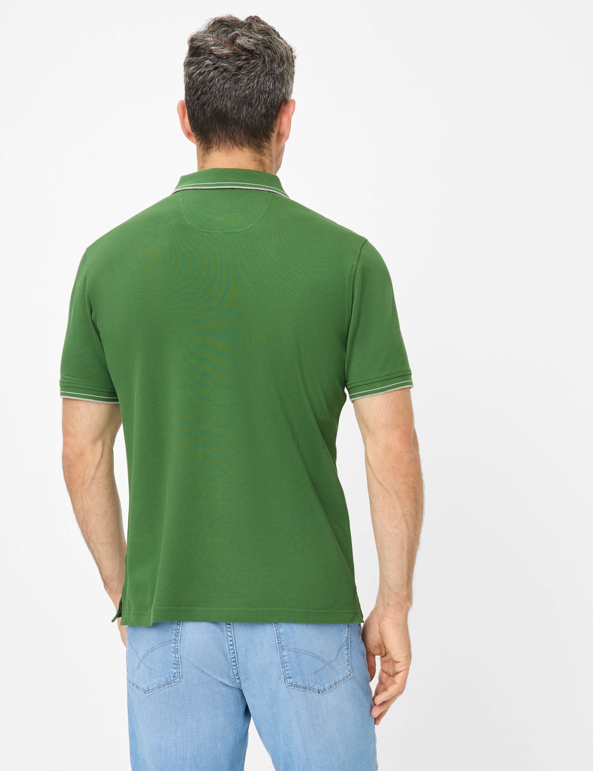 Thumbnail - Brax Herren Polo Style PETE leaf, perma grün, Gr. M