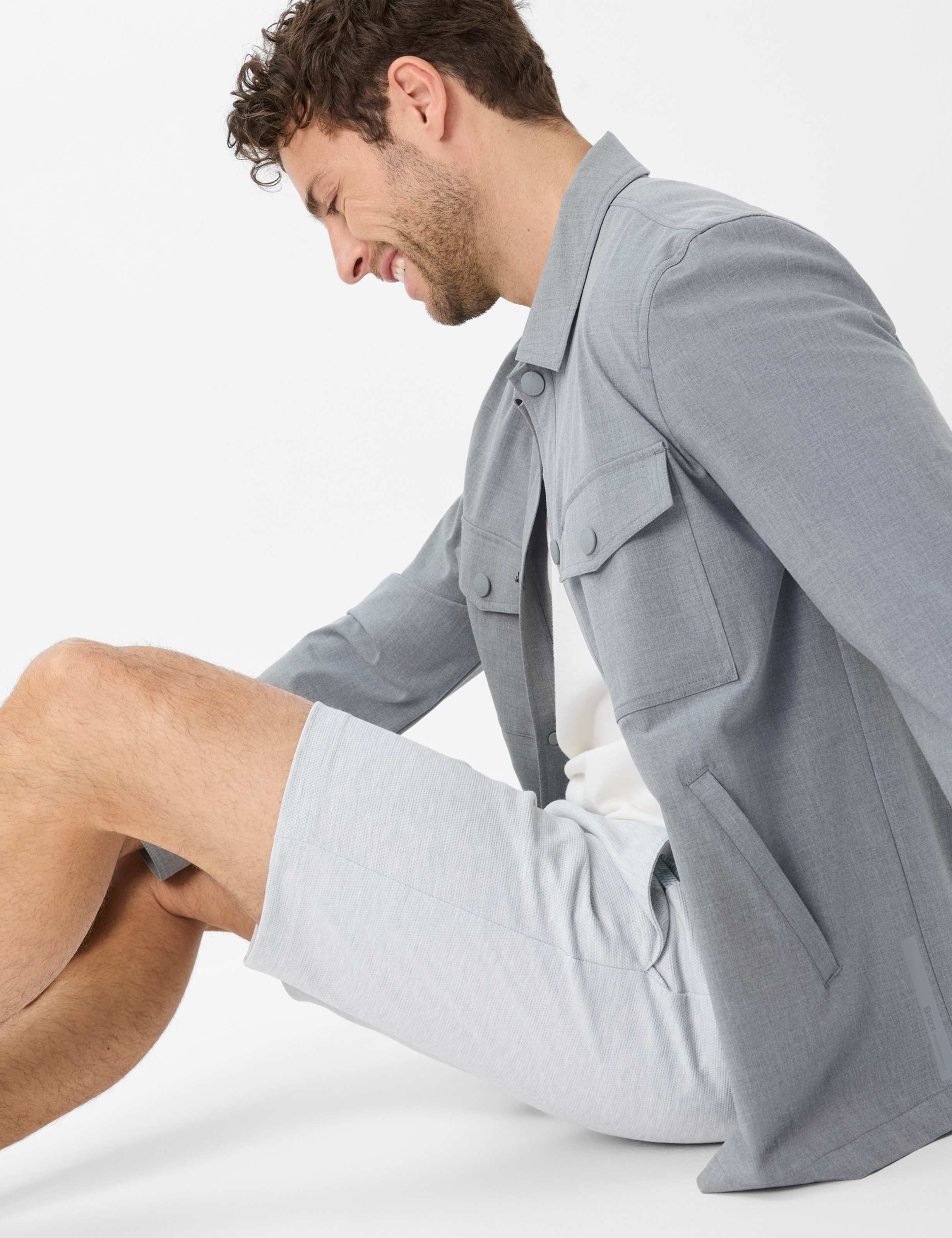 Herren Style SILVIO Hellgrau Modern Fit Detail 1