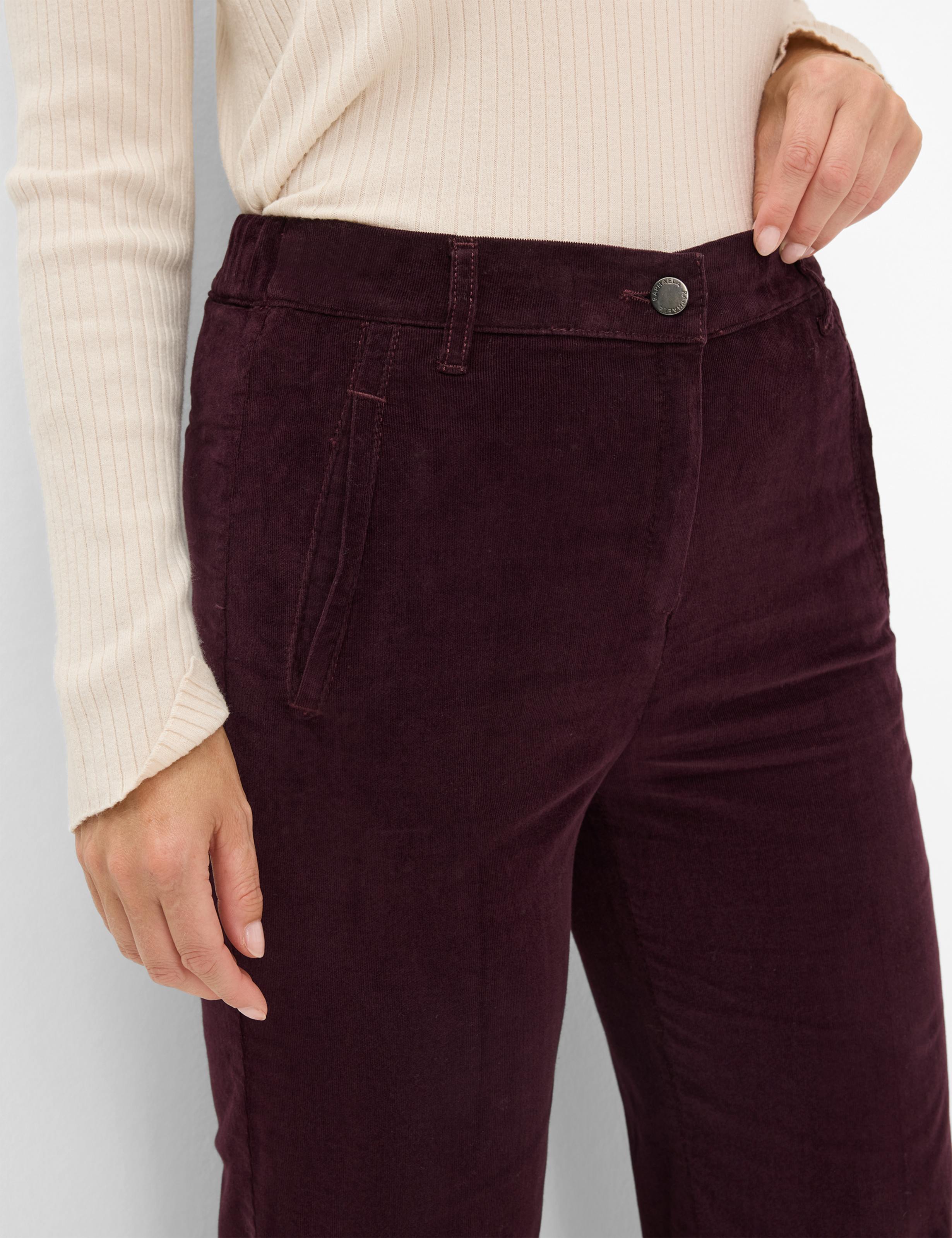 Dames Style PEGGY FLARED Donkerrood Slim Fit Detail 2
