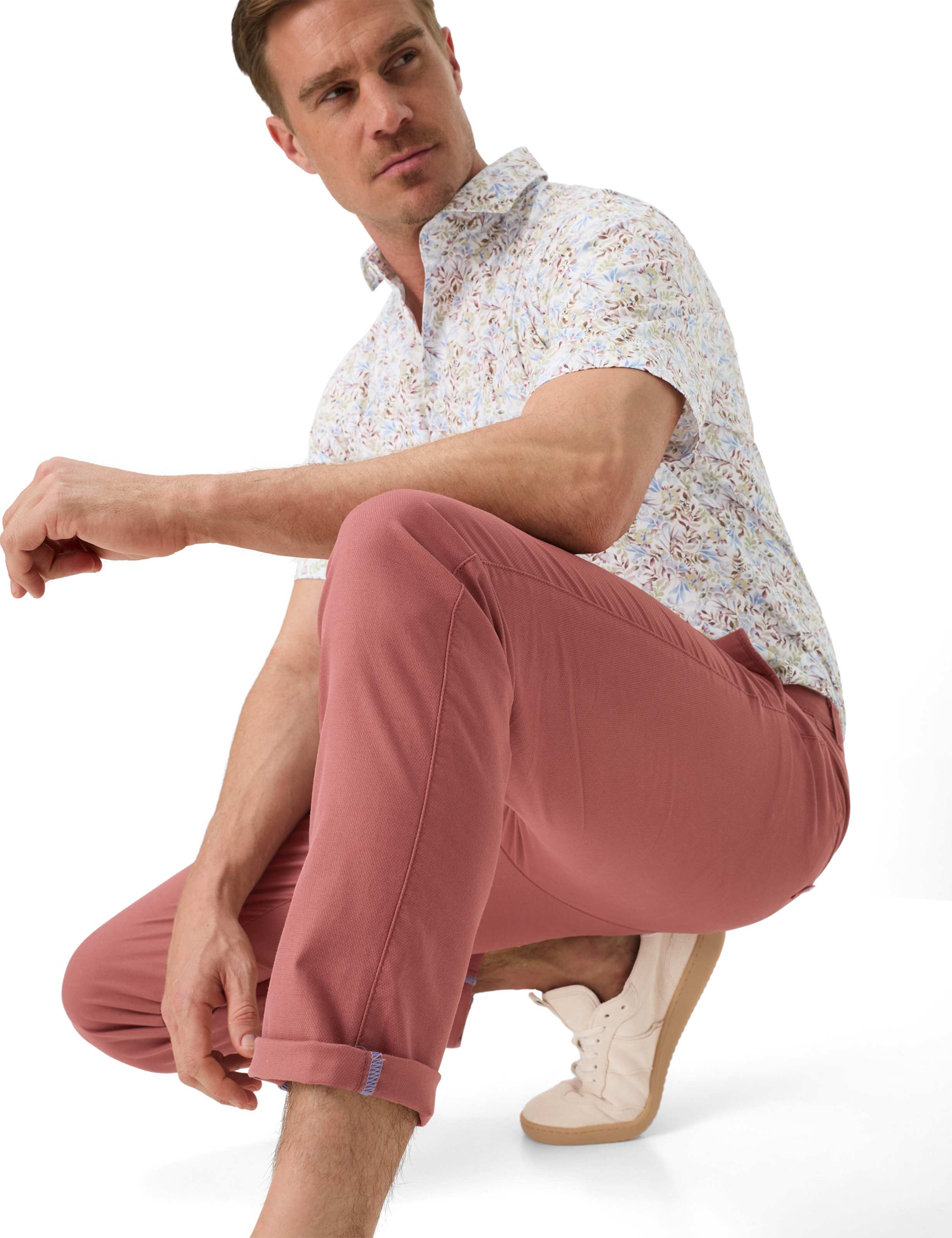 Homme Style FABIO IN Rouge Clair Modern Fit Détail 1