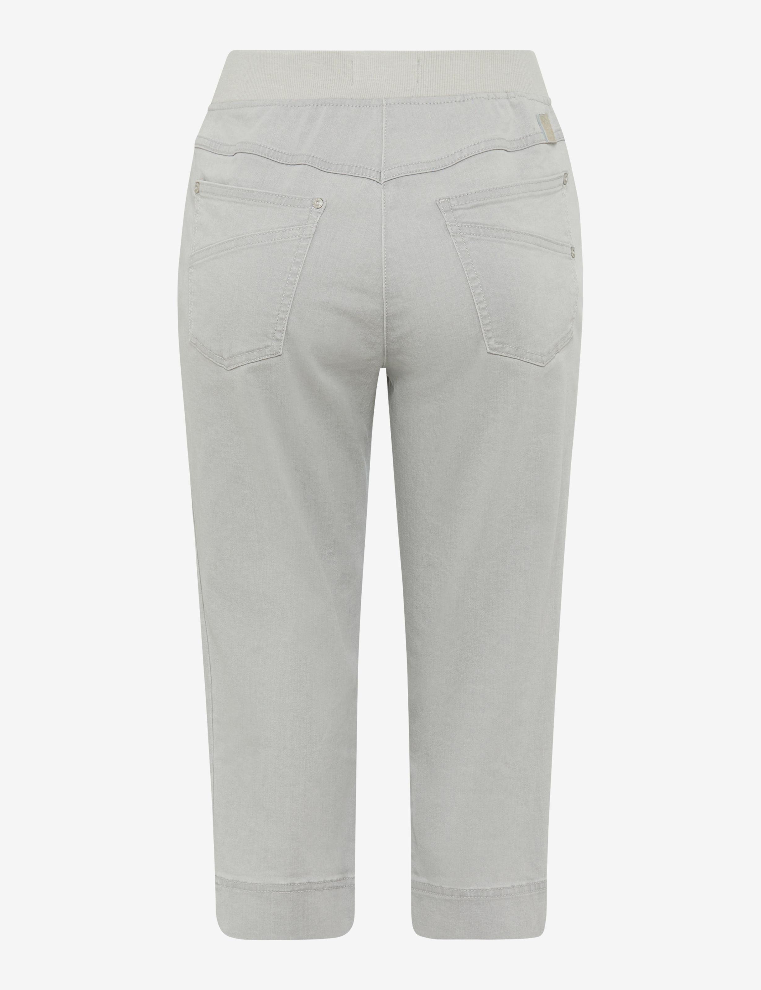Femme Style CARINA CAPRI Denim Gris Moyen Comfort Plus Fit Détourage arrière