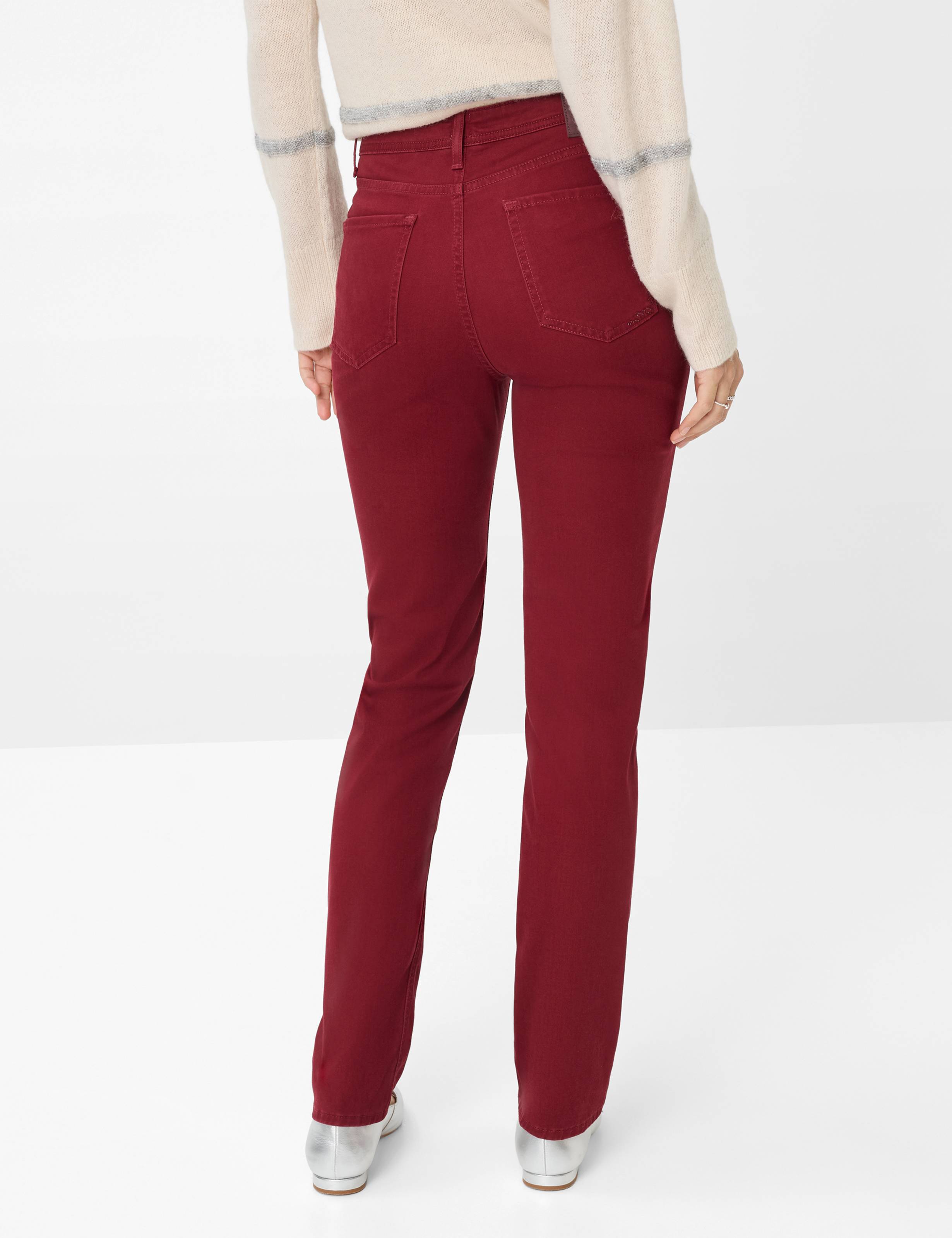 Damen Style MARY Dunkelrot Regular Fit Model Rueck