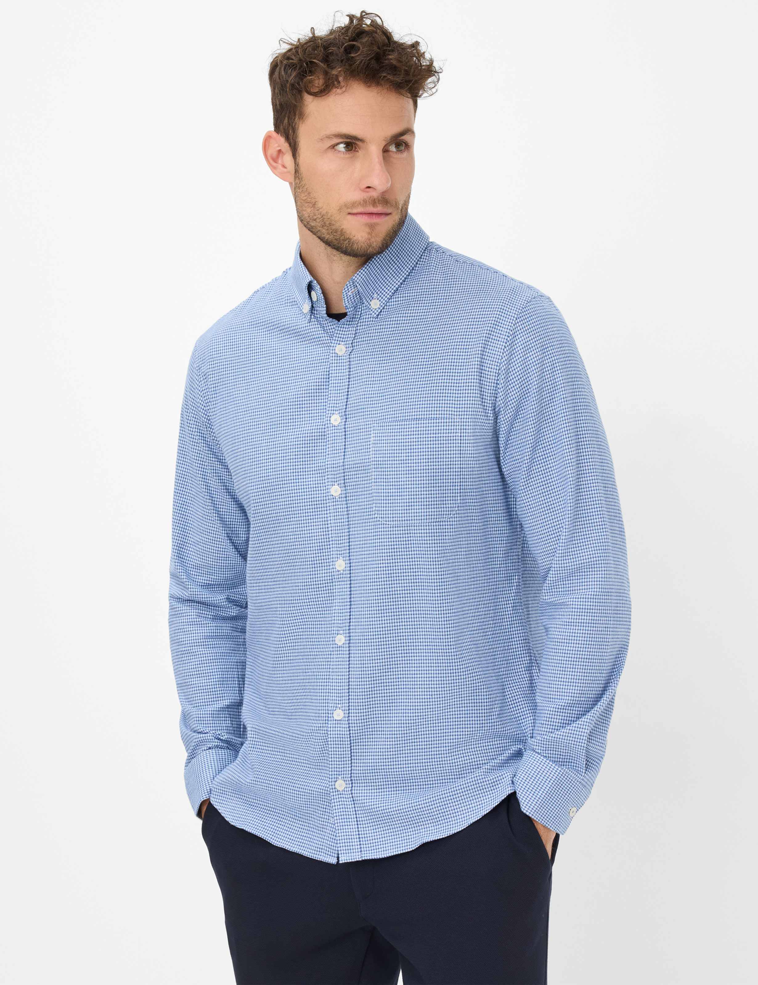 Thumbnail - Brax Herren Hemd Style DANIEL baltic, Blau, Gr. M