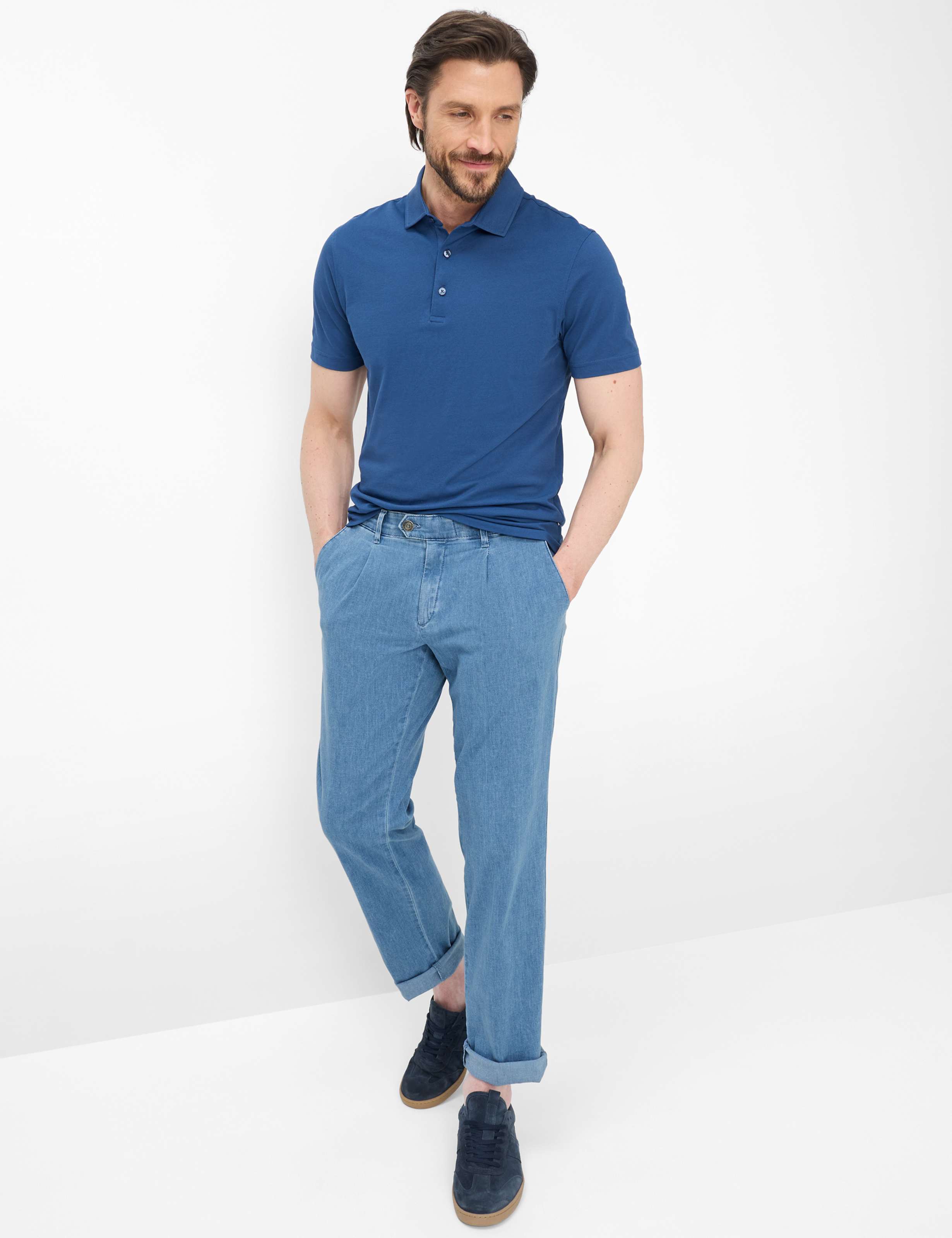 Herren Style LUIS Denim Hellblau Regular Fit Model Outfit
