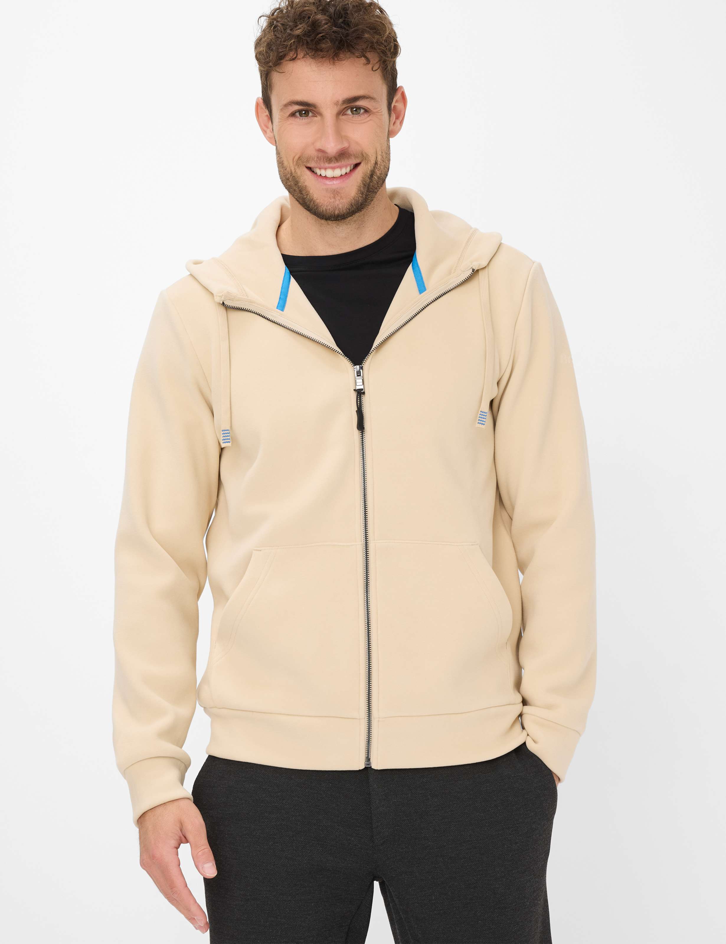 Thumbnail - Brax Herren Sweatjacke Style SAMMY cream, hellbeige, Gr. M