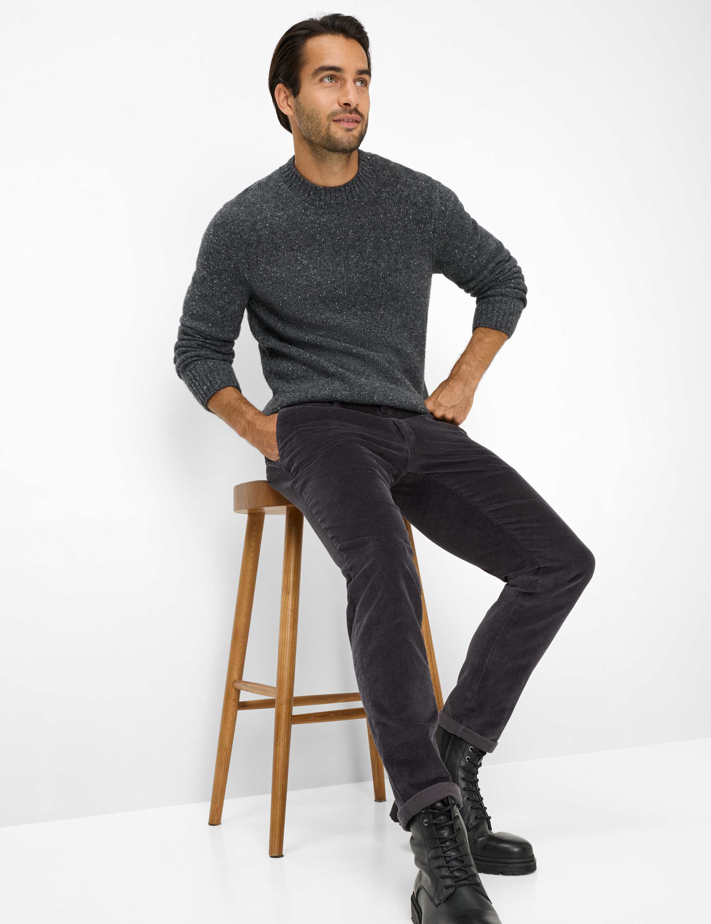 Men Style SILVIO Dark Gray Slim Fit Detail 1