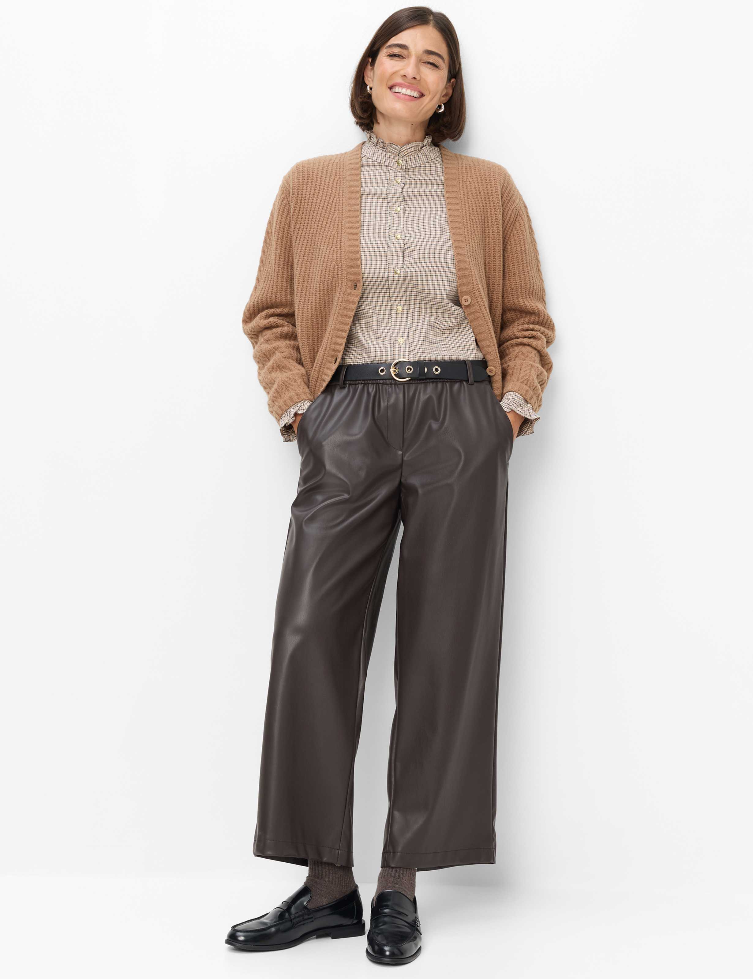 Dames Style MAINE S Donkerbruin Wide Leg Model outfit