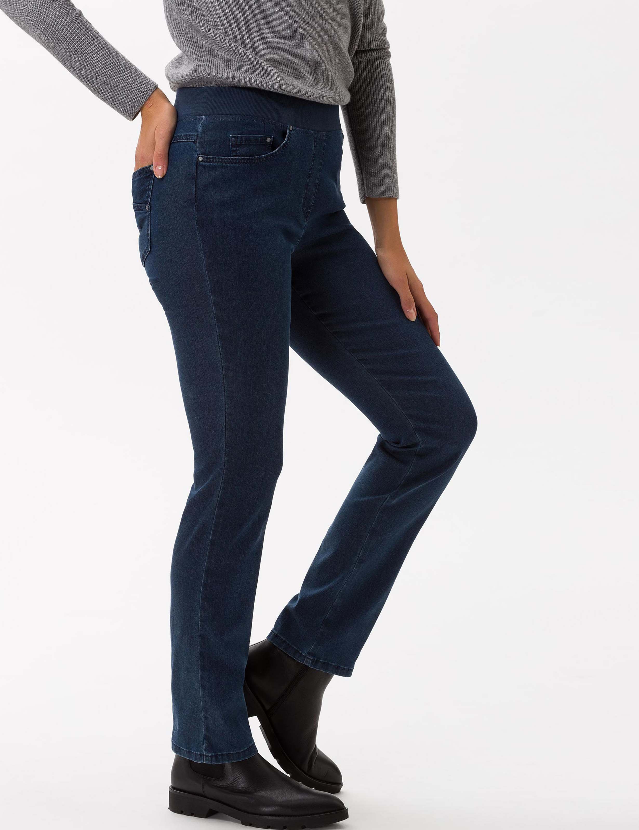 Thumbnail - Raphaela by Brax Damen Schlupfhose Style PAMINA STONED, denim blau, Gr. 46
