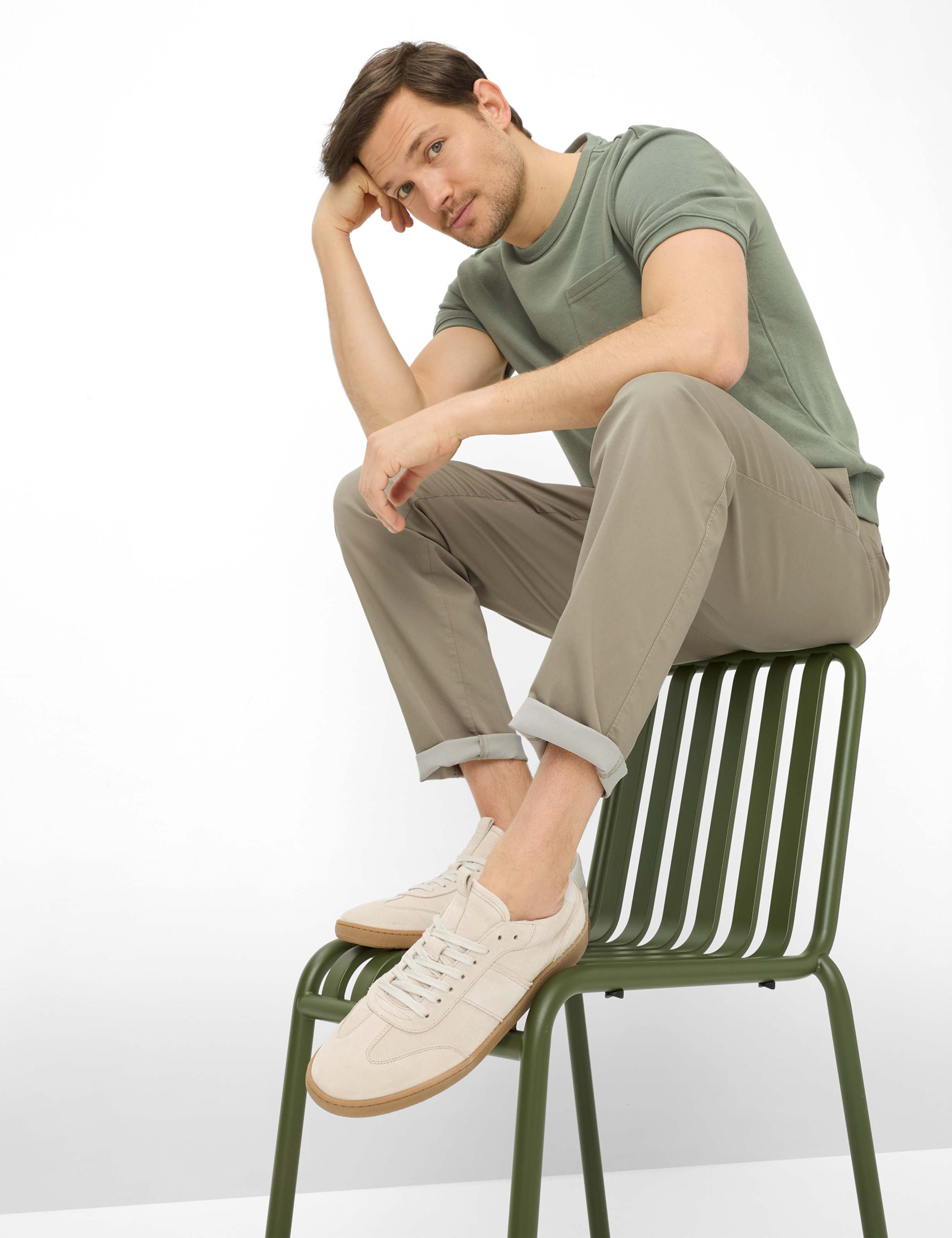 Herre Style PHIL Grøn Tapered Fit Detalje 1