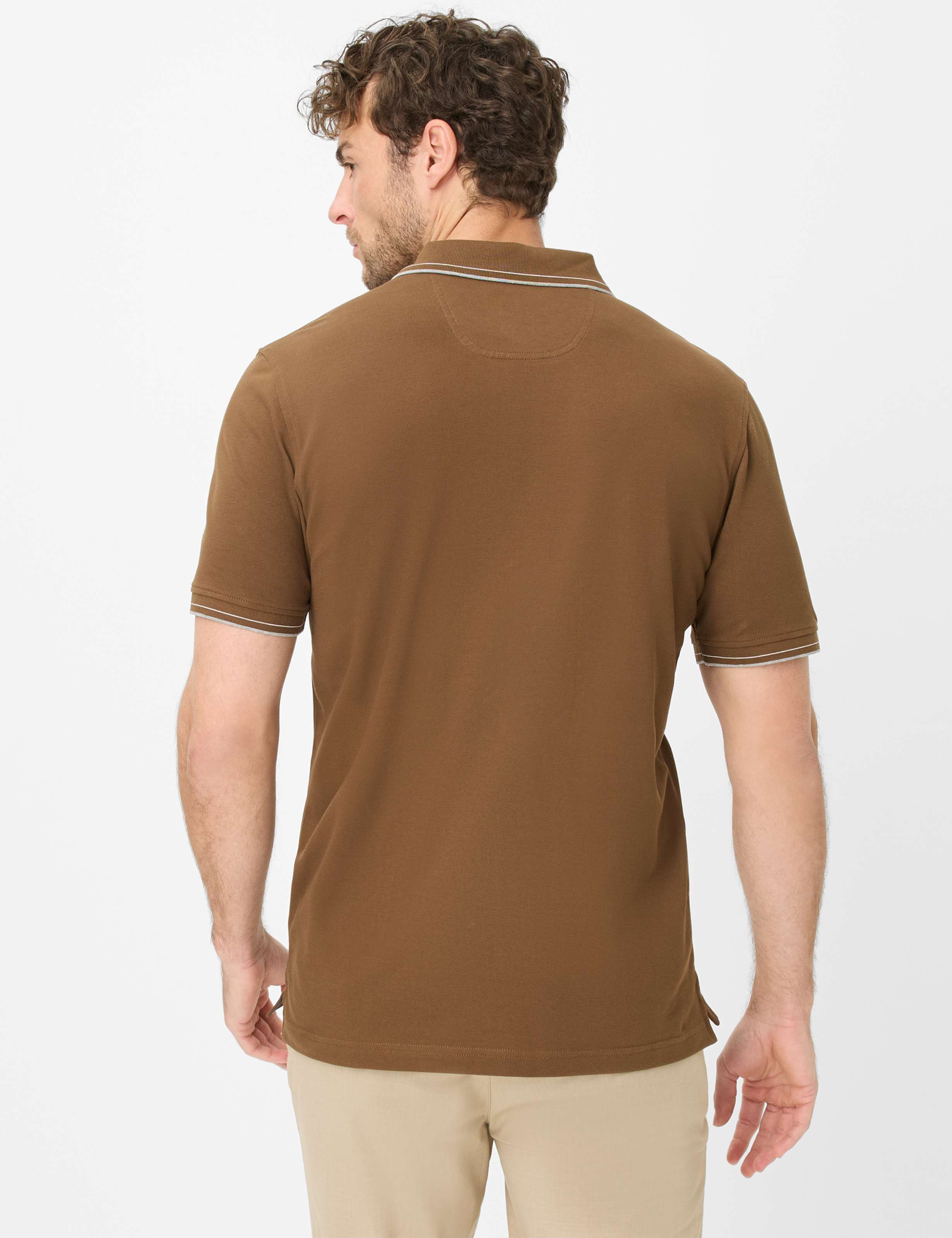 Thumbnail - Brax Herren Polo Style PETE teak, dunkelbraun, Gr. XXL