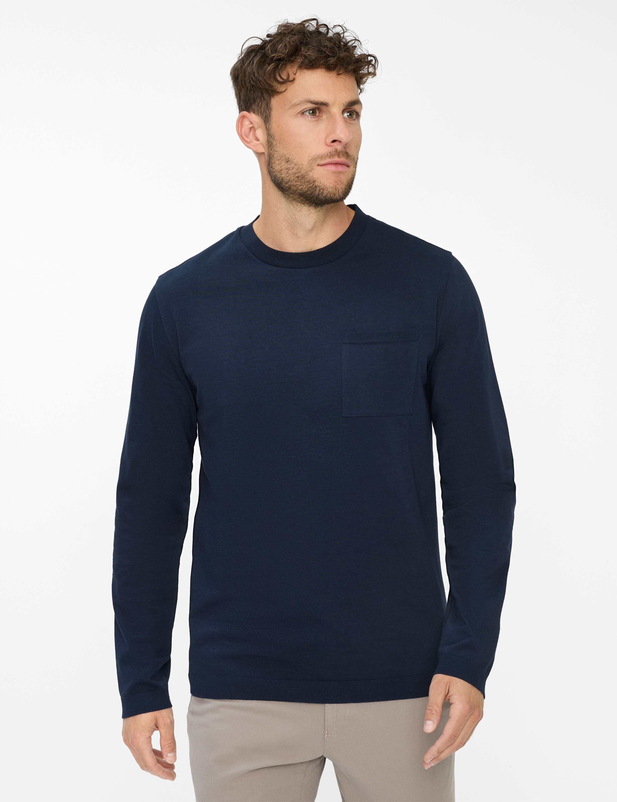 Thumbnail - Brax Herren Shirt Style SANTINO navy, dunkelblau, Gr. S